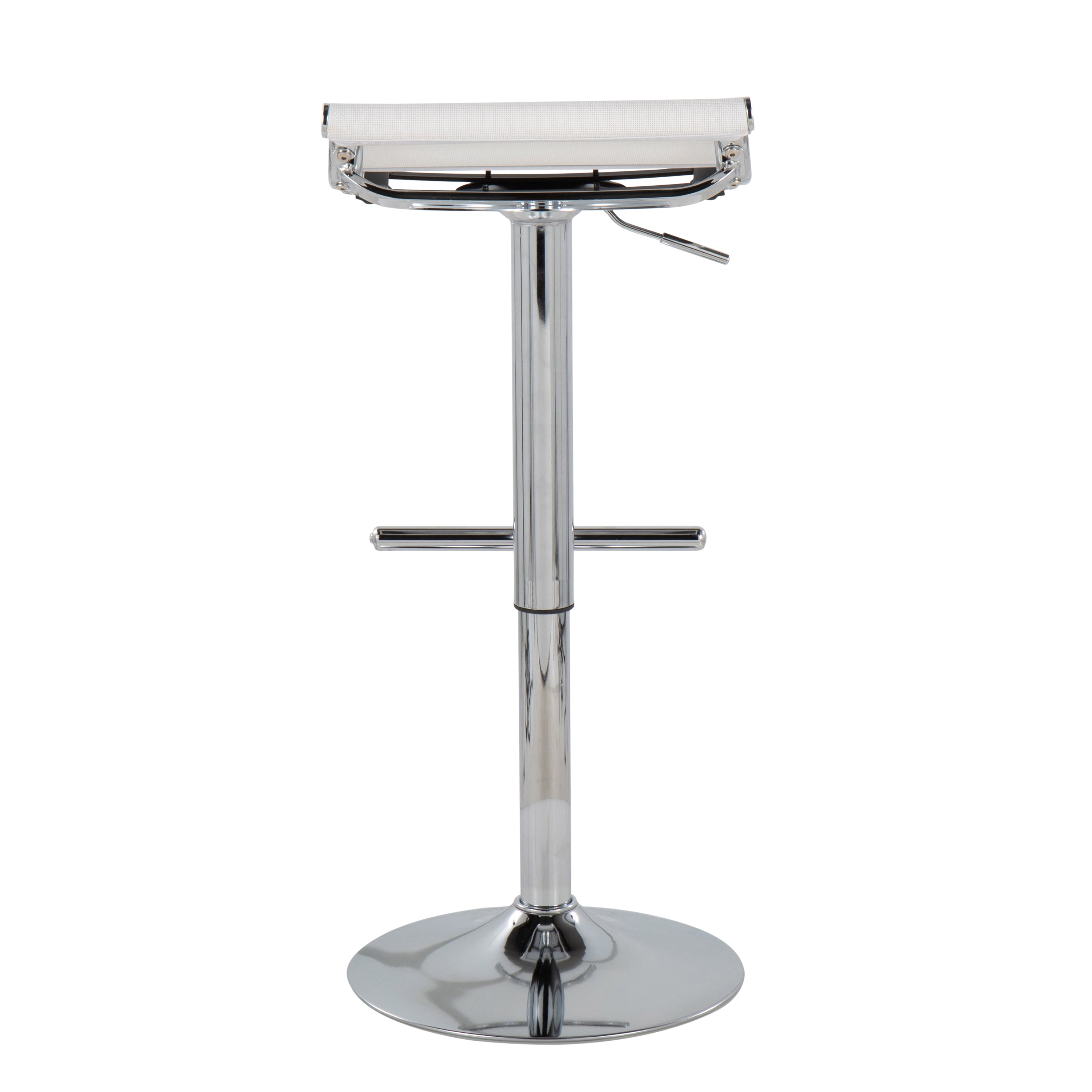 Mirage Ale Contemporary Adjustable Bar Stool in Chrome and White Mesh by LumiSource