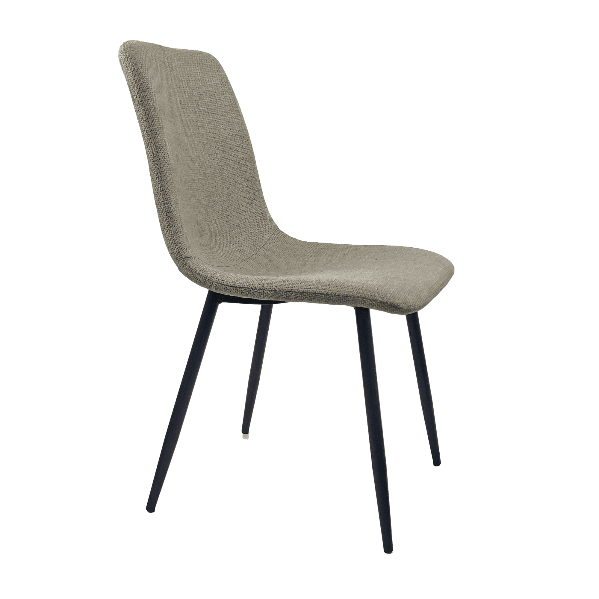 Dining Chairs Set of 4,Modern Kitchen  Dining Room Chairs,Upholstered Dining Accent Chairs in linen Cushion Seat and Sturdy Black Metal Legs(Grey)