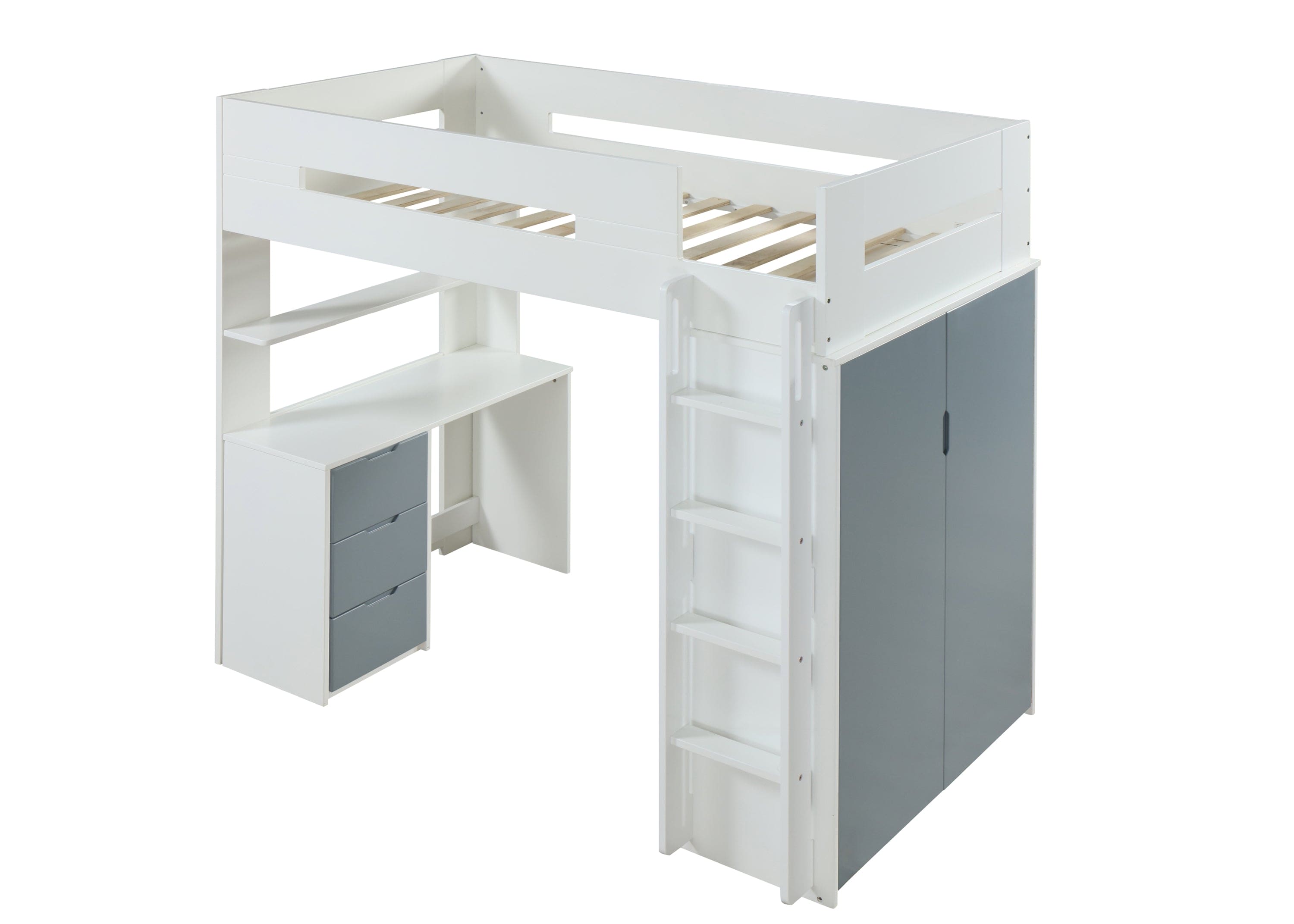 ACME Nerice Loft Bed in White & Gray 38050