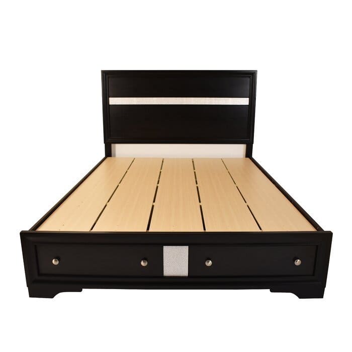 Matrix Traditional style King Size Storage Bed made with Wood in Black