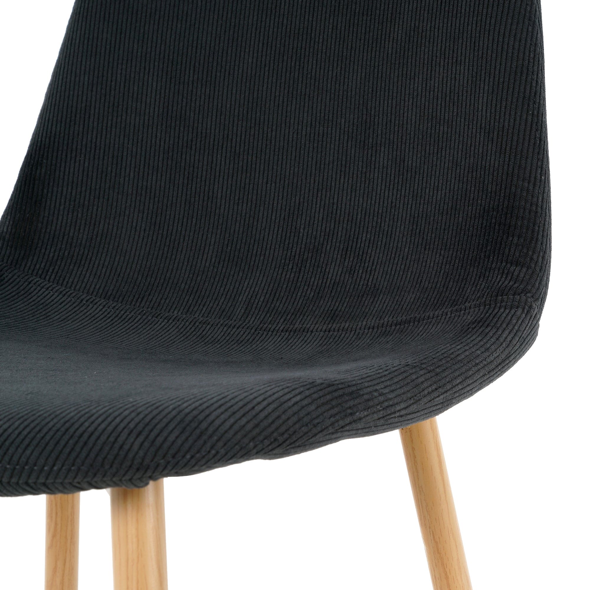 Deep Grey Modern Fabric Chairs with wood-transfer Metal Leg set of 4