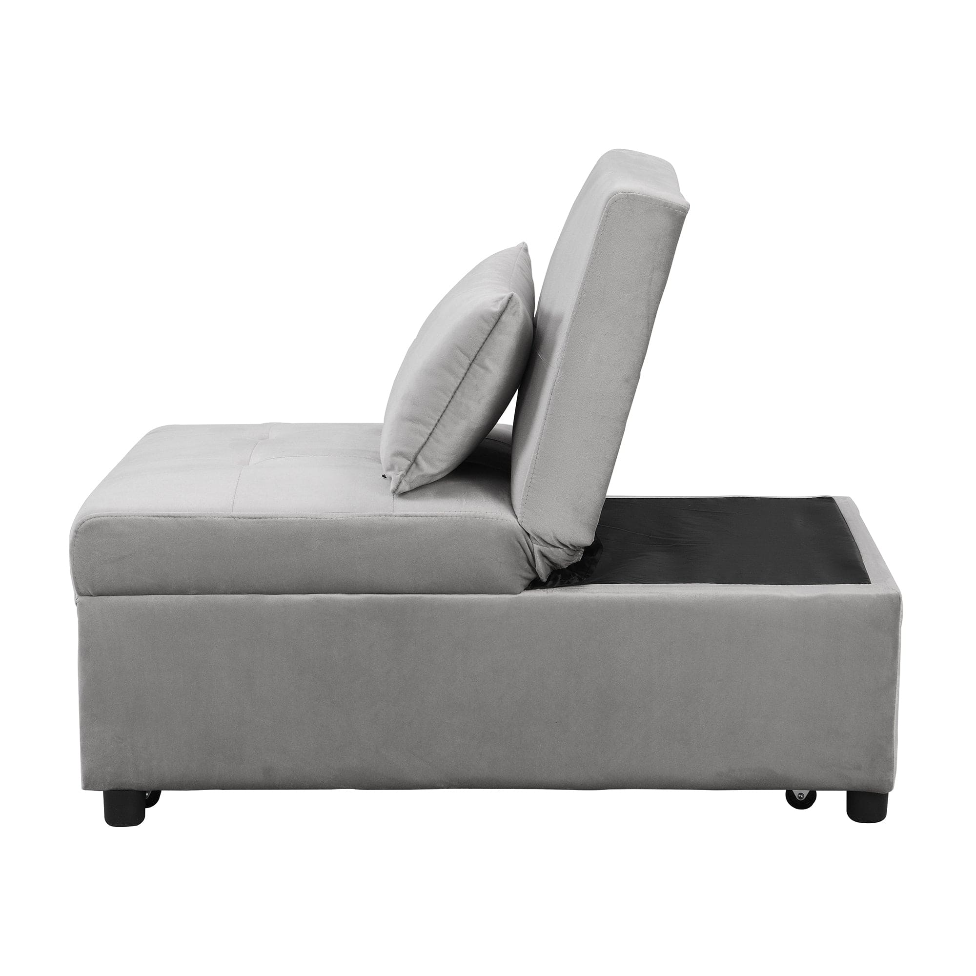 Folding Ottoman Sofa Bed  Gray