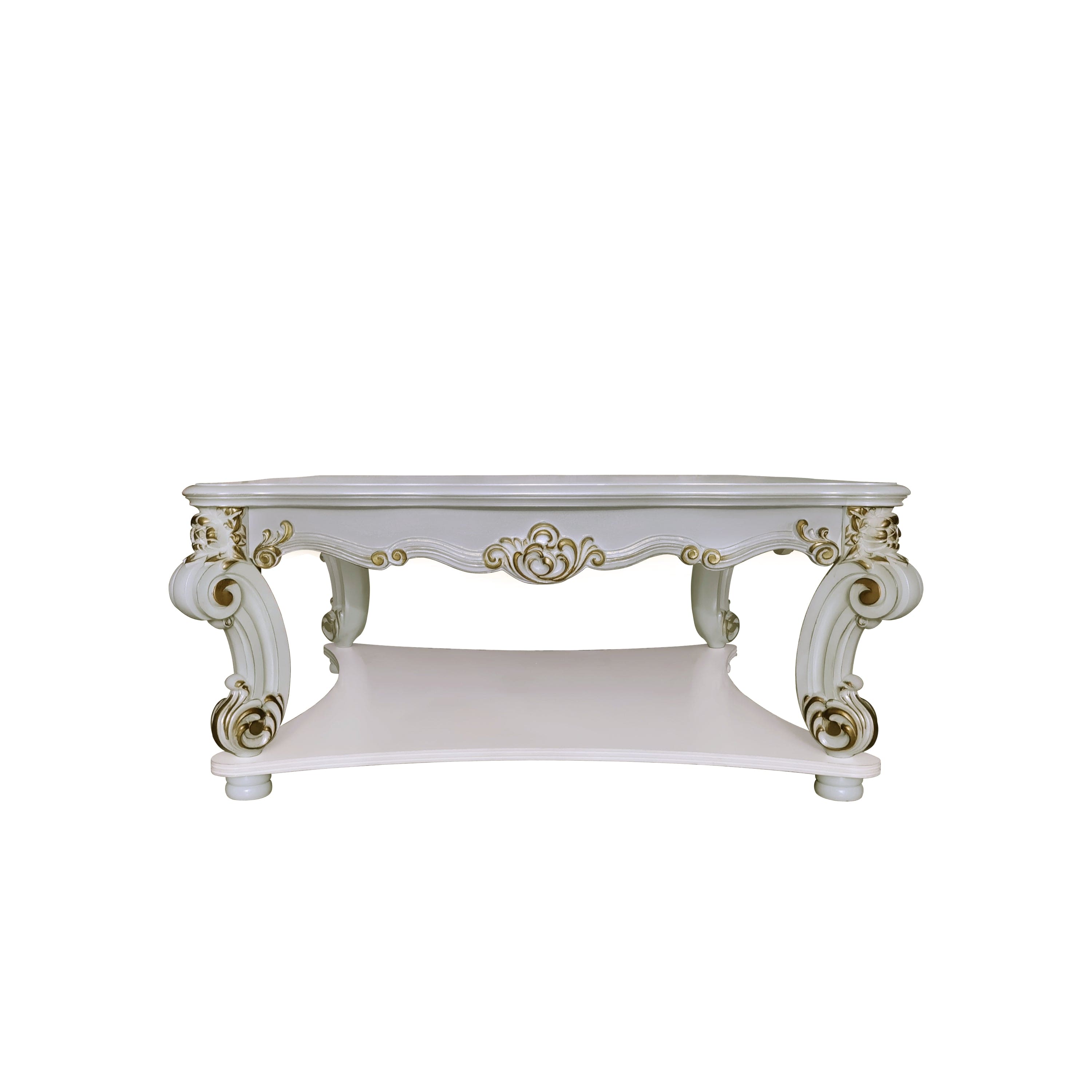 ACME Vendome Coffee Table (Square), Antique Pearl Finish LV01526