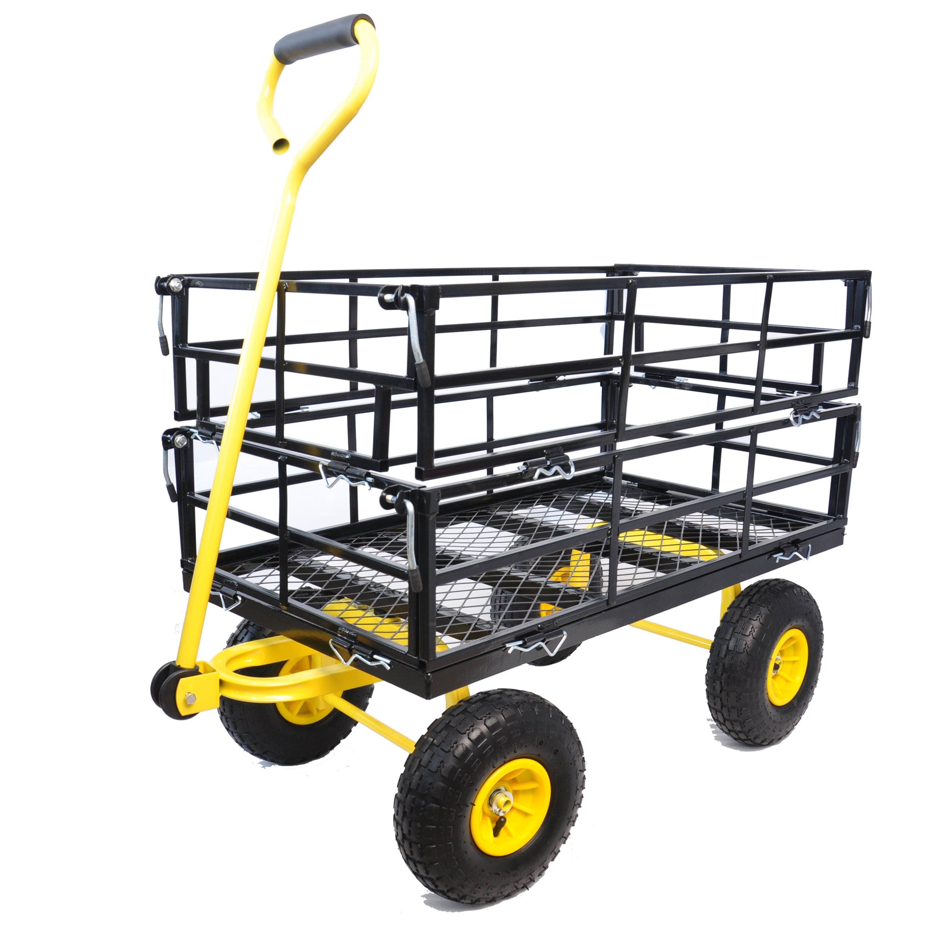 Wagon Cart Garden cart trucks make it easier to transport firewood Yellow+Black