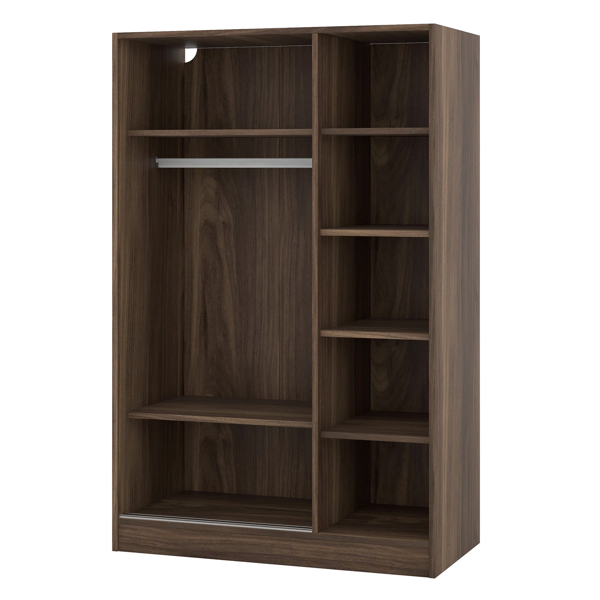 3-Door Shutter Wardrobe with shelves, Walnut