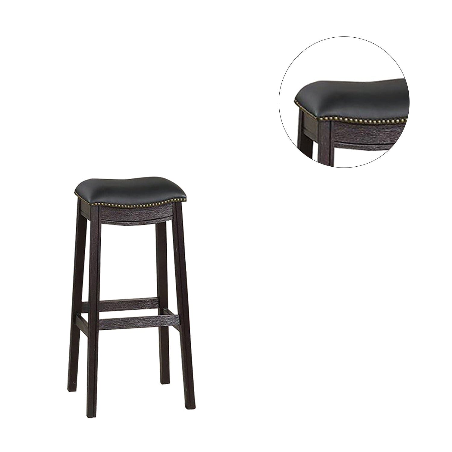 Black PU Upholstery Bar Stool, Set of 2