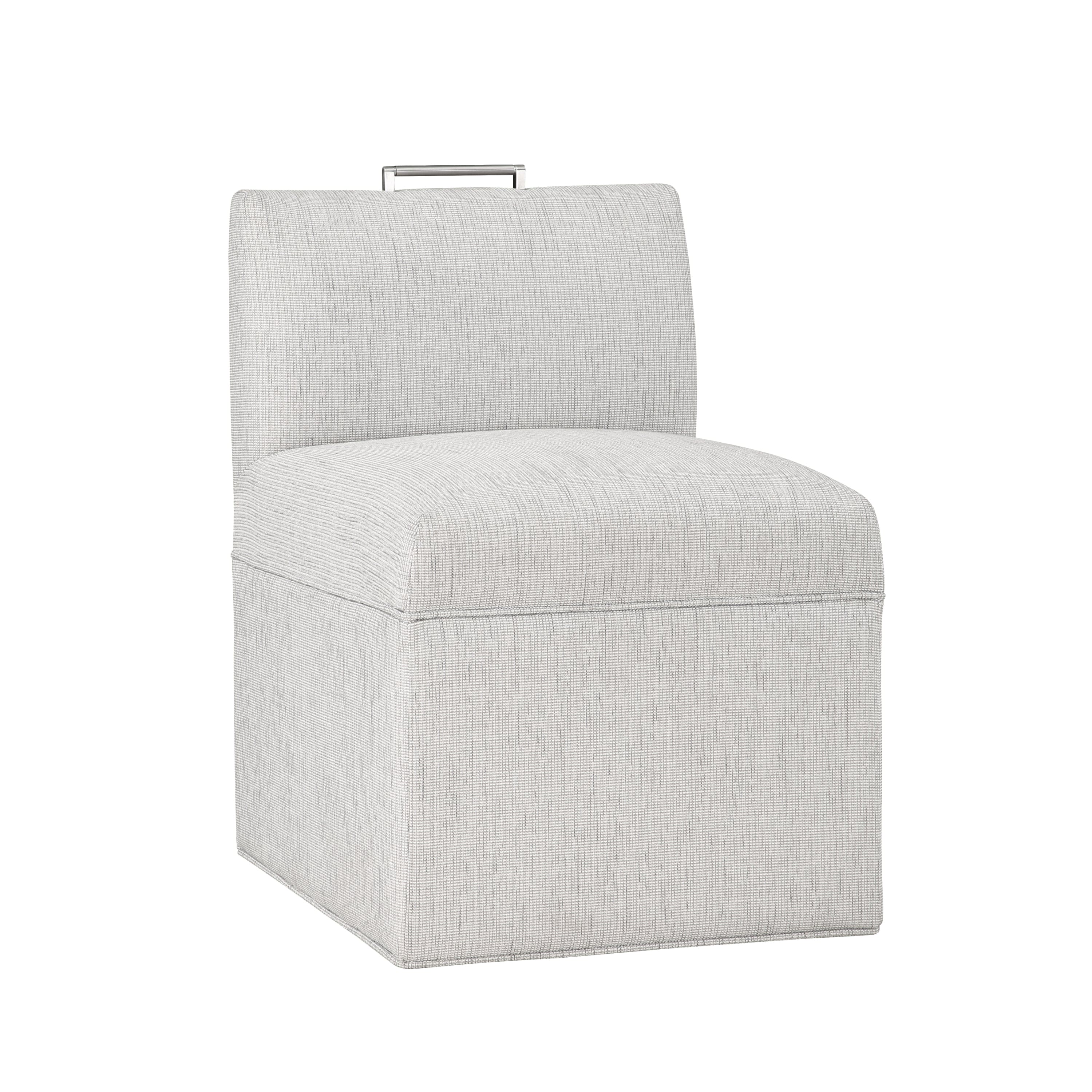 Della Modern Upholstered Castered Chair in Sea Oat