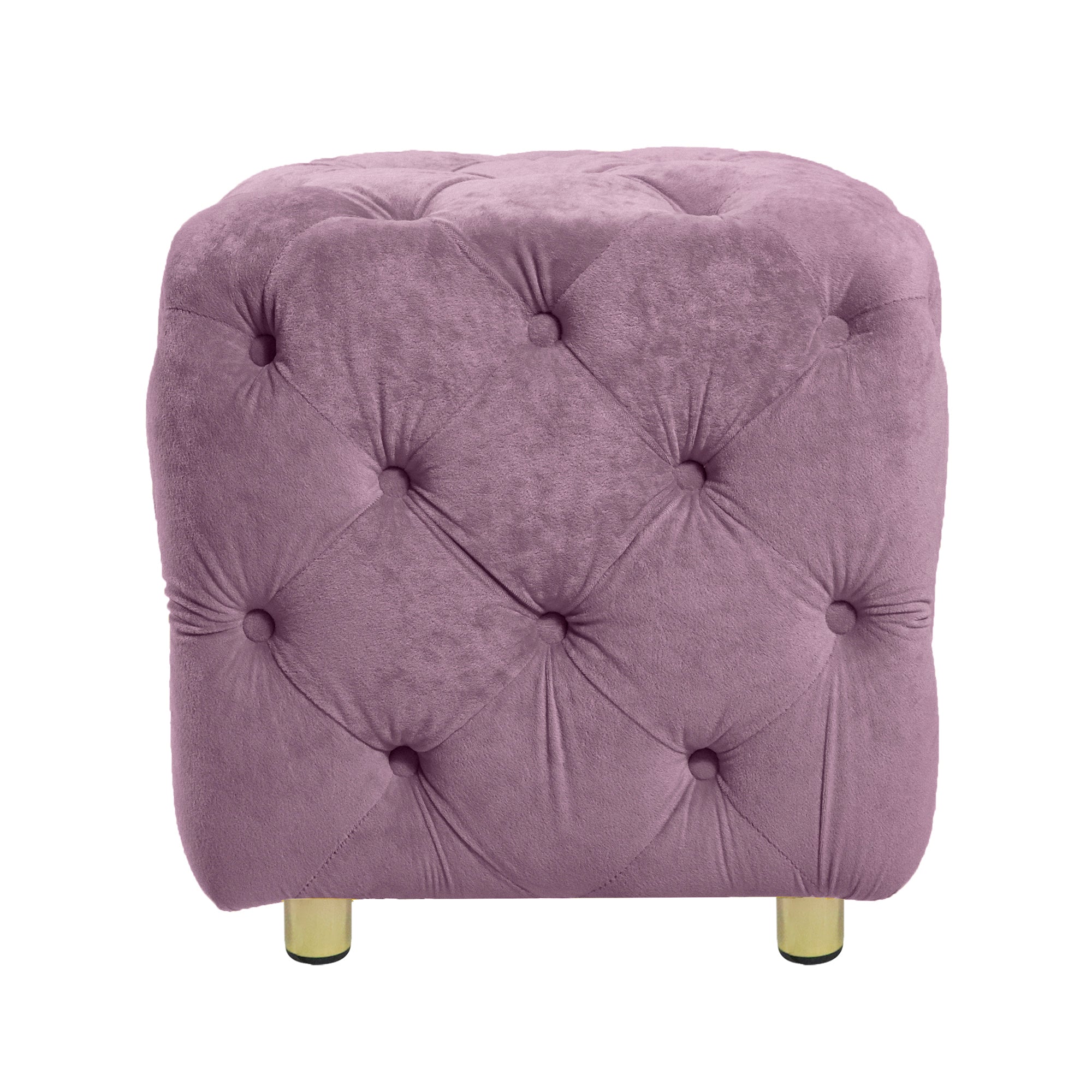 Purple Modern Velvet Upholstered Ottoman, Exquisite Small End Table, Soft Foot Stool,Dressing Makeup Chair, Comfortable Seat for Living Room, Bedroom, Entrance