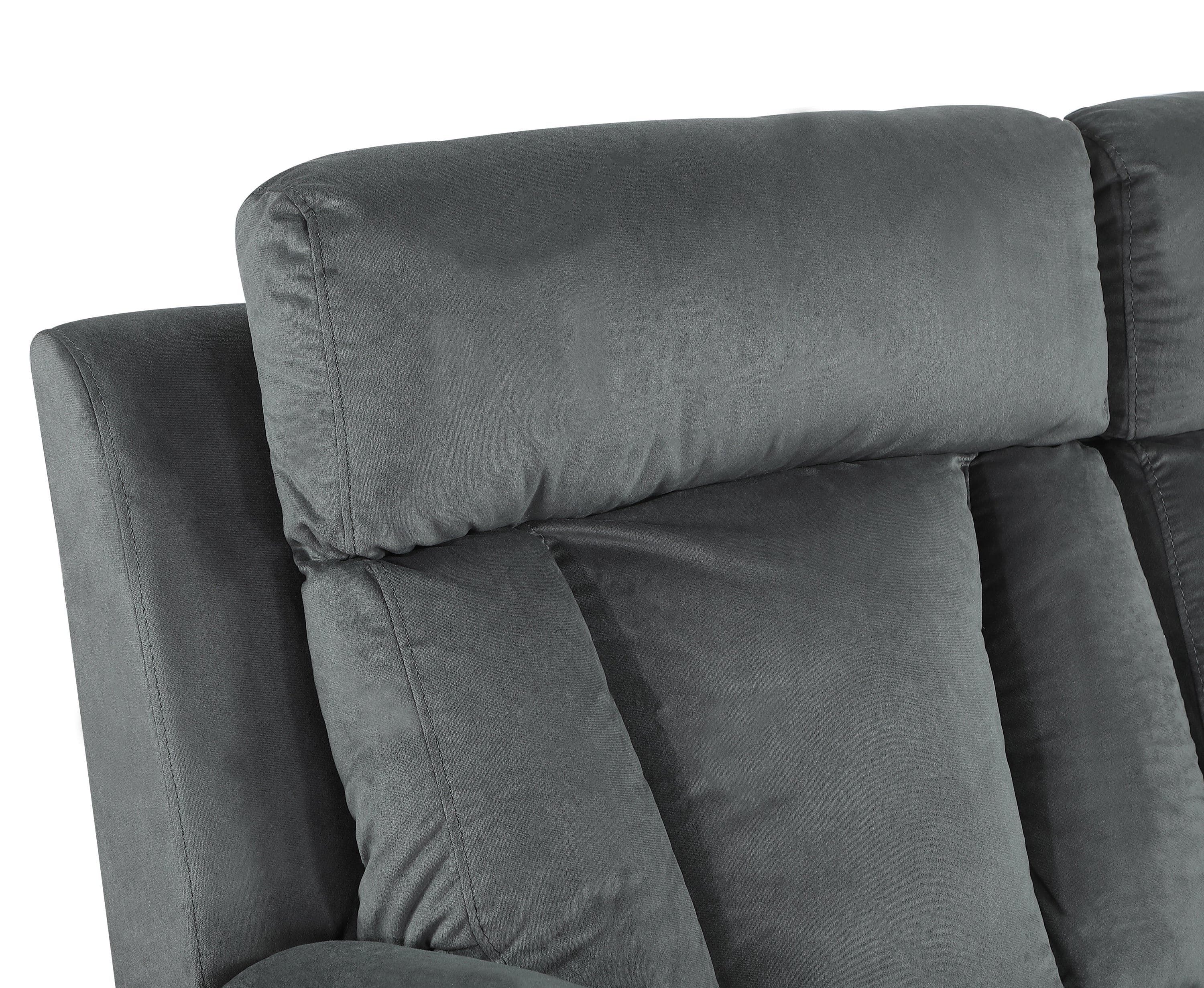 Global United Reclining Transitional Microfiber Fabric Sofa