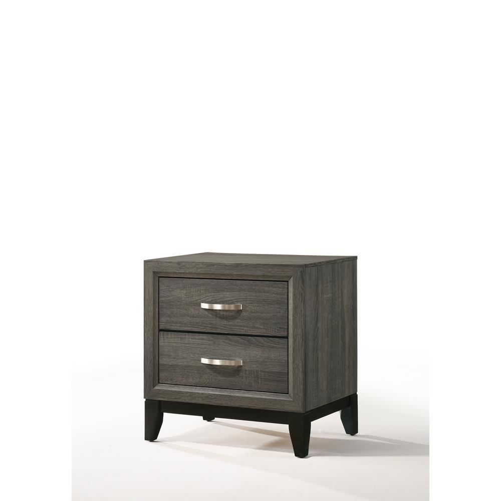 ACME Valdemar Nightstand in Weathered Gray 27053