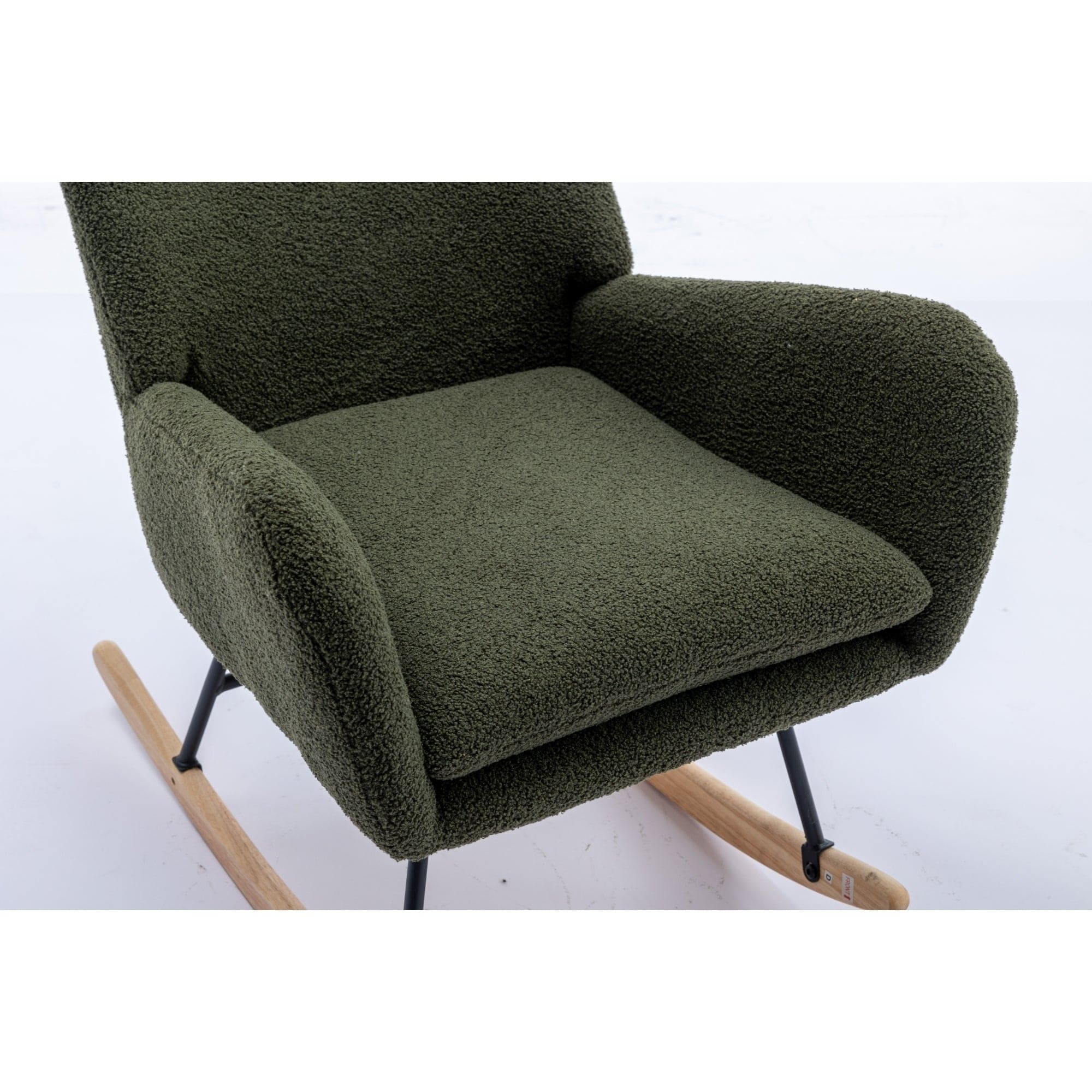 35.5 inch Rocking Chair with Pocket, (dark green)