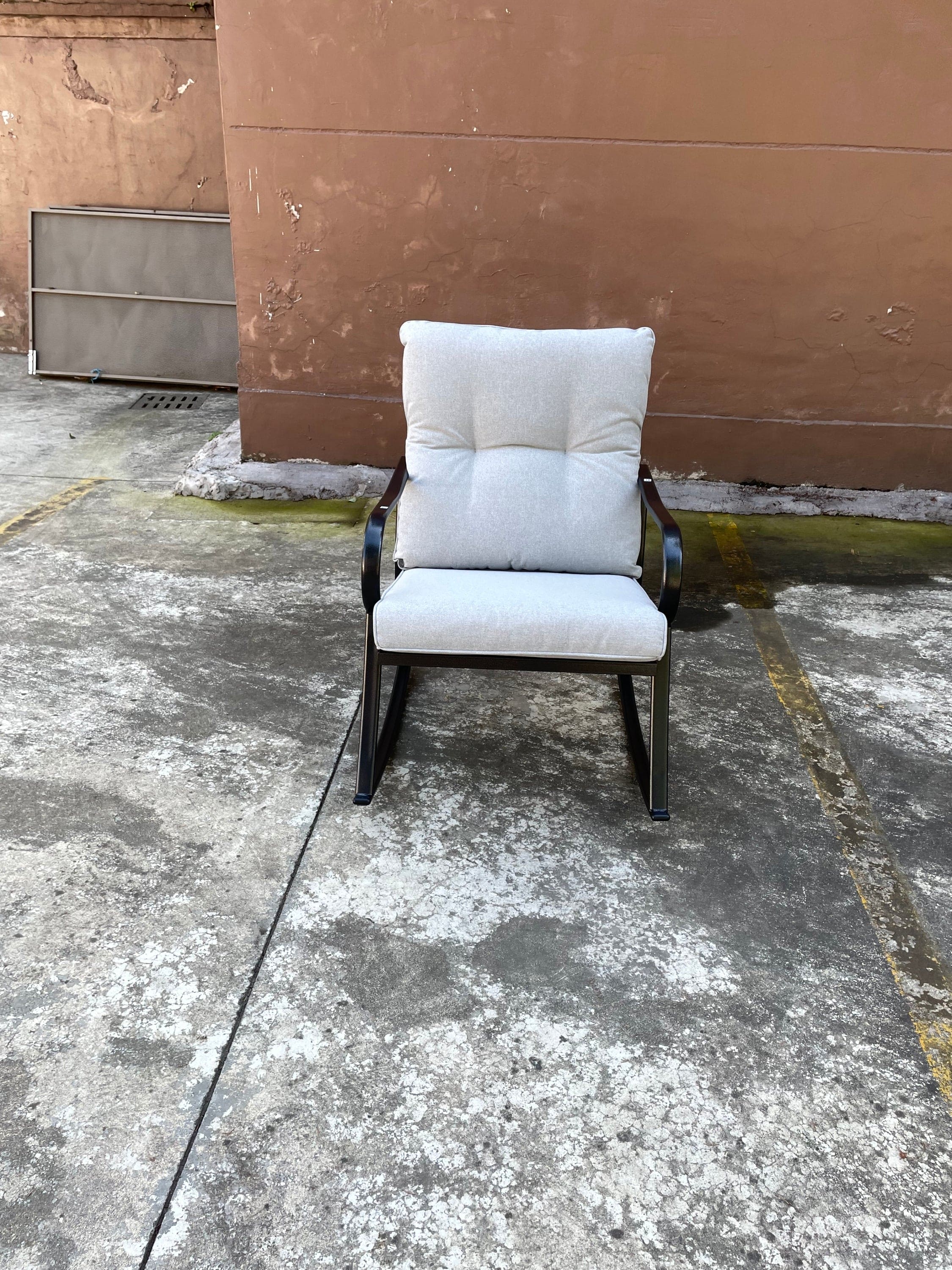 ROCKER SET CHAIR AND TEAPOY  OFF-WHITE