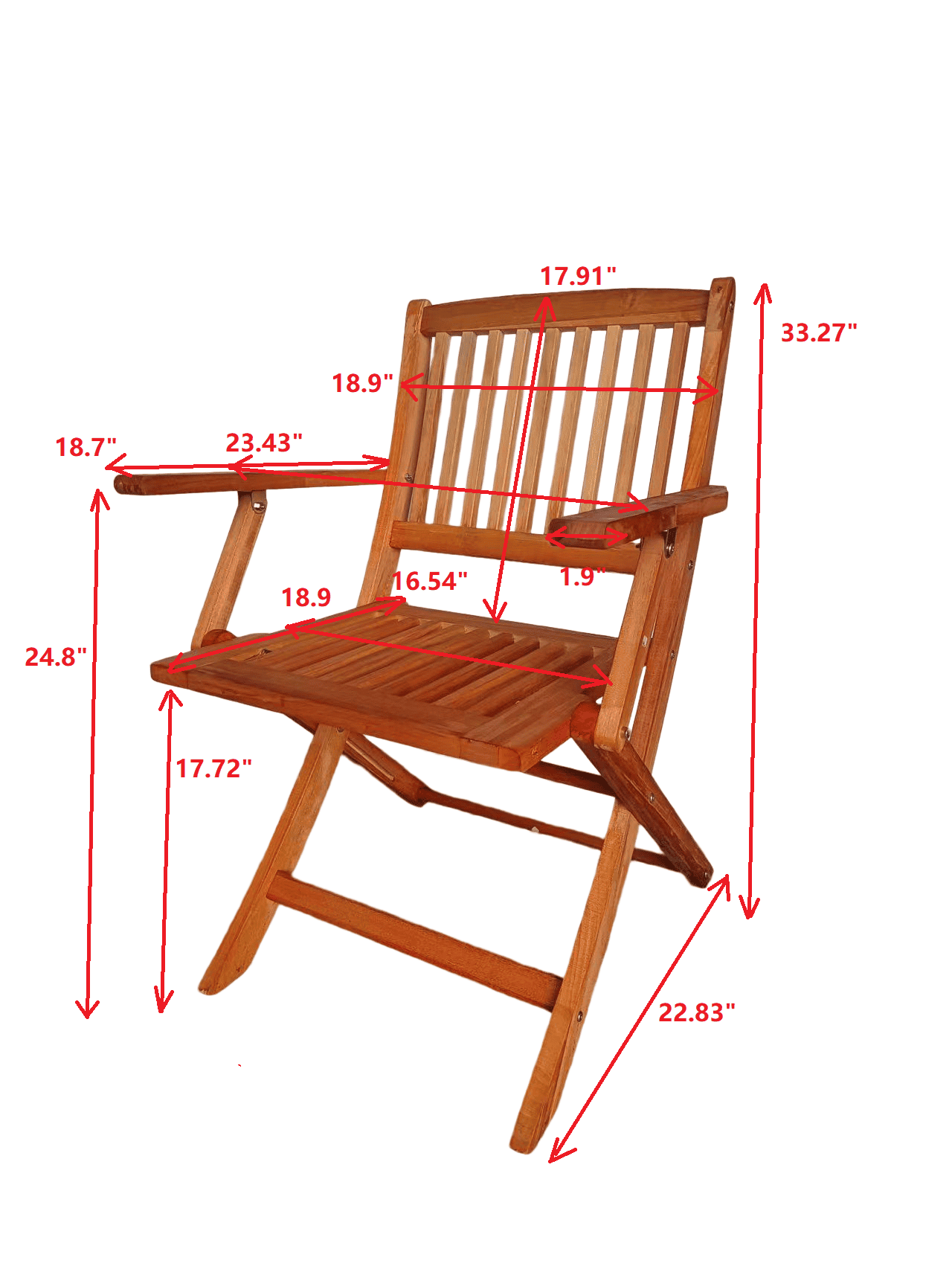 Foldable Patio Dining Set, 4 Folding Chairs & 1 Dining Table, Indoor and outdoor universal,Teak