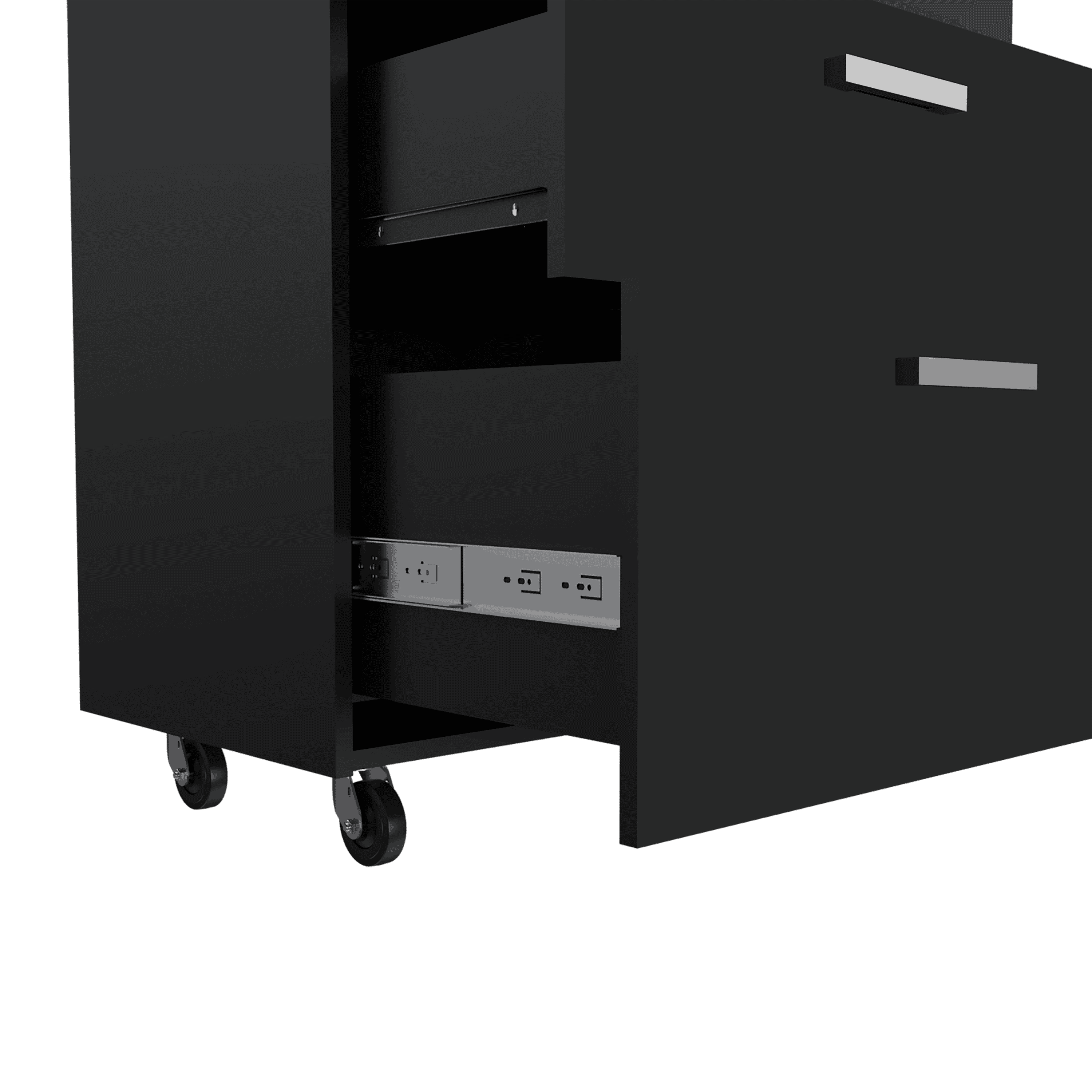 3 Drawers Storage Cabinet with Casters Lions Office, Black Wengue Finish