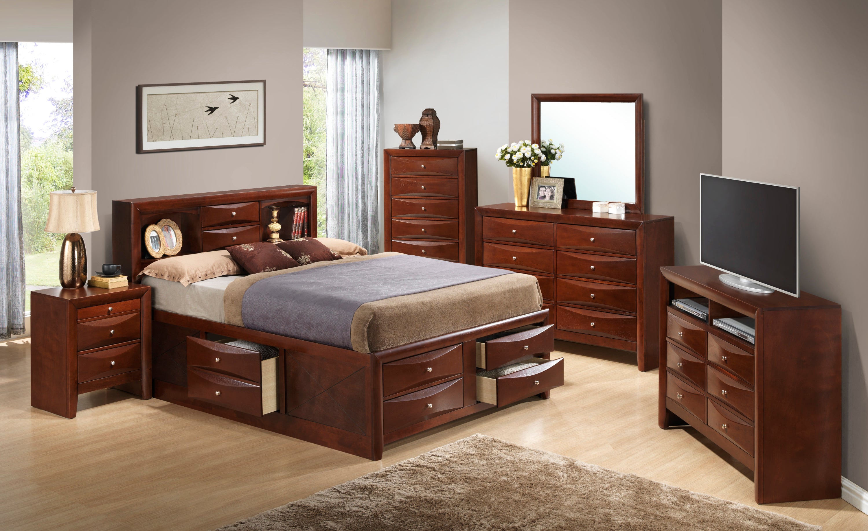 Glory Furniture Marilla G1550G-FSB3 Full Storage bed , Cherry