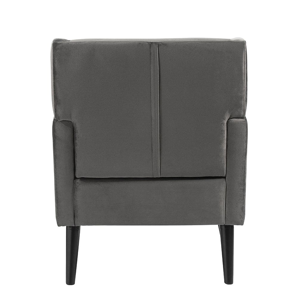 Gray Accent Chair, Fabric Upholstered Comfy Reading Armchair for Living Room, Bedroom Single Seat Sofa Chair, 27" x 31" x 33"