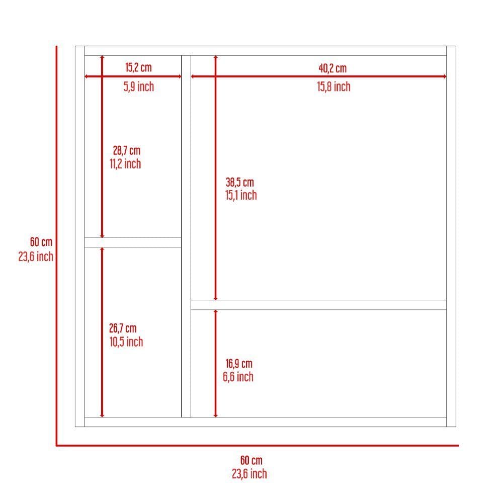 Medicine Cabinet Prague, Four Internal Shelves, Single Door, Black Wengue Finish