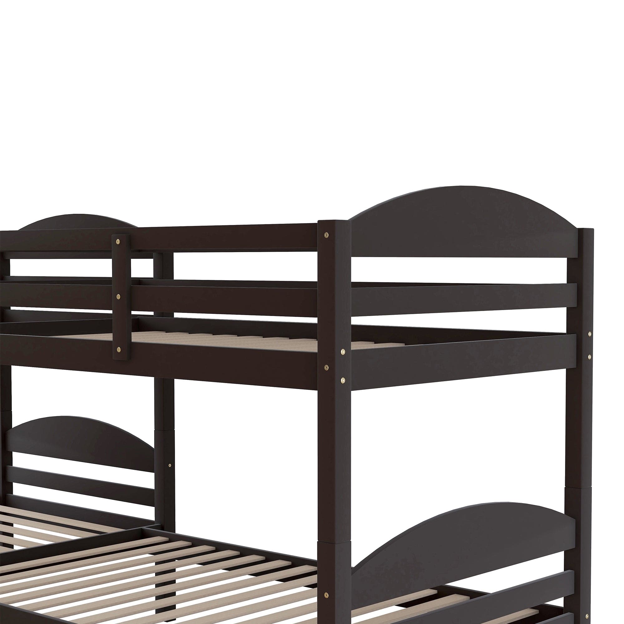 Twin L-Shaped Bunk bed with Trundle-Espresso（OLD SKU:LP000024AAP)