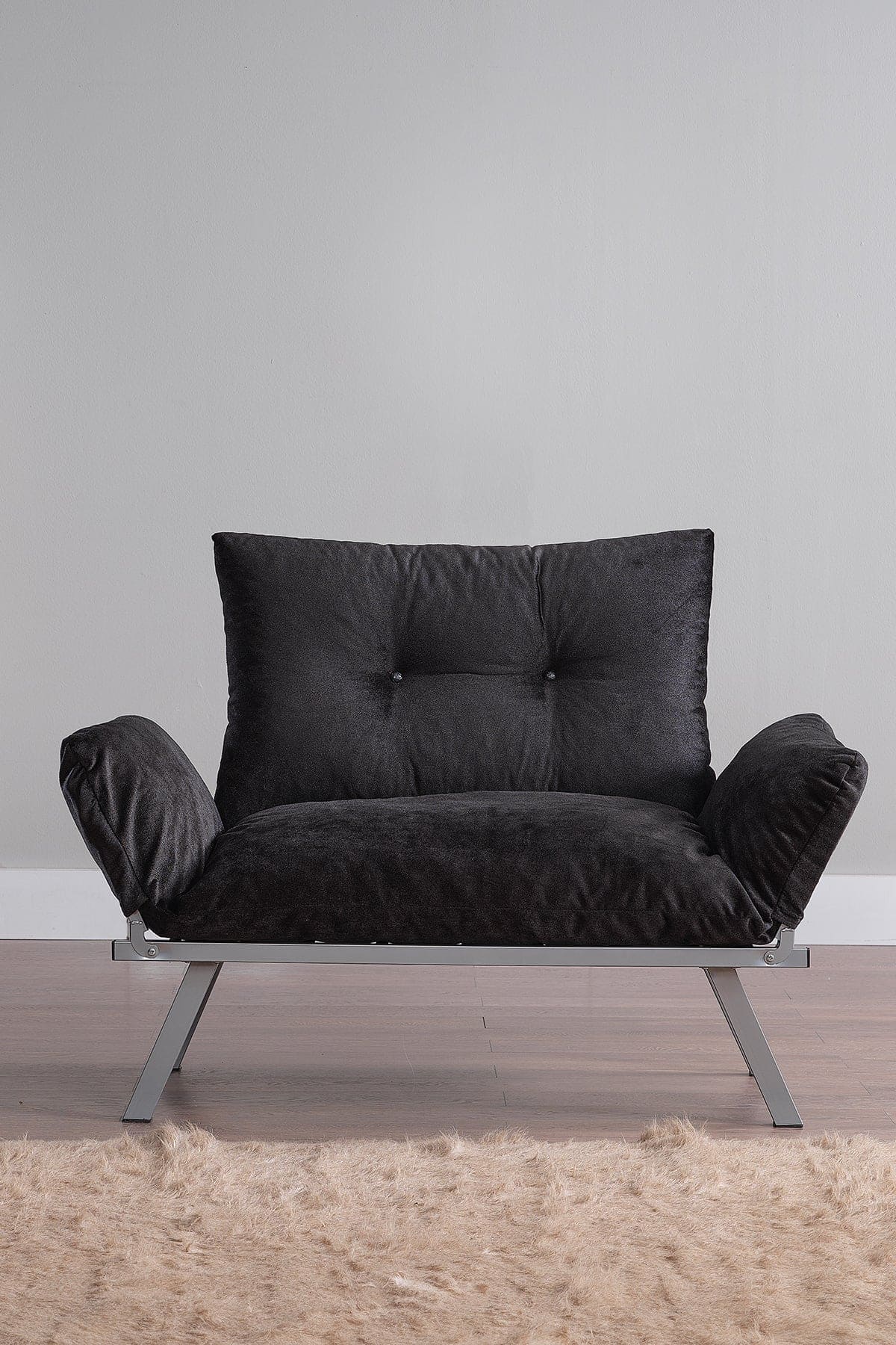 Alora Metal Legs Futon Love seat