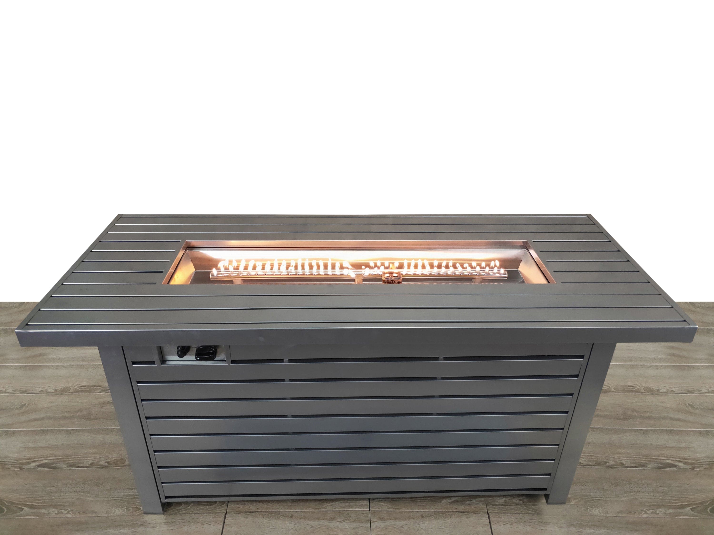 Living Source International 24" H x 54" W Steel Outdoor Fire Pit Table with Lid