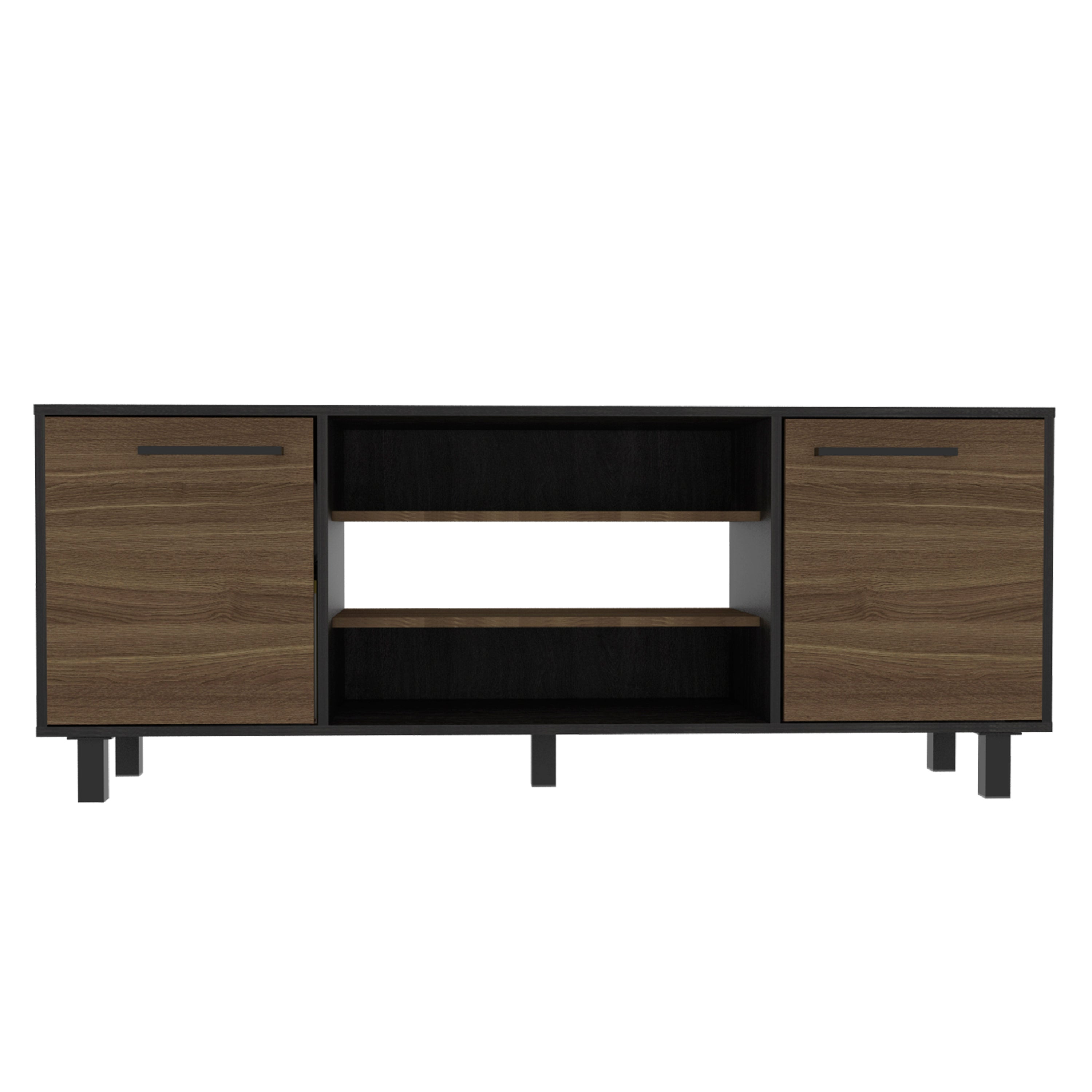 Kaia Tv Stand for TV´s up 55", Four Shelves, Three Shelves -Black / Pine