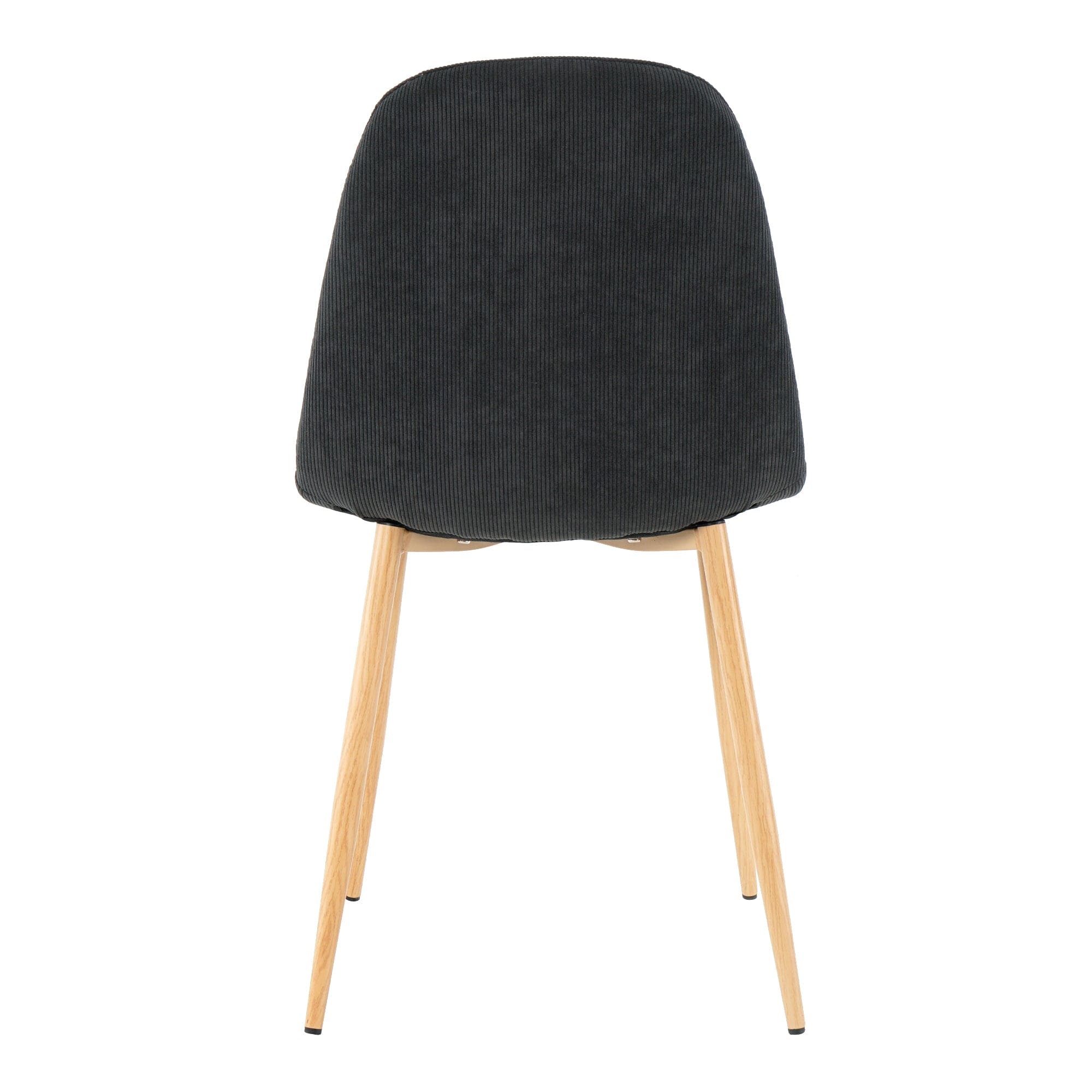 Deep Grey Modern Fabric Chairs with wood-transfer Metal Leg set of 4