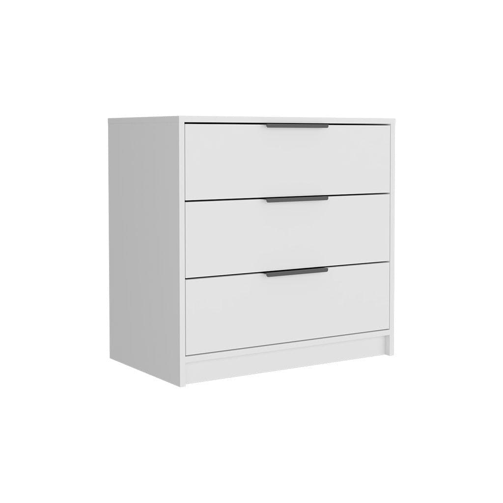 3 Drawers Dresser Maryland, Superior Top, White Finish