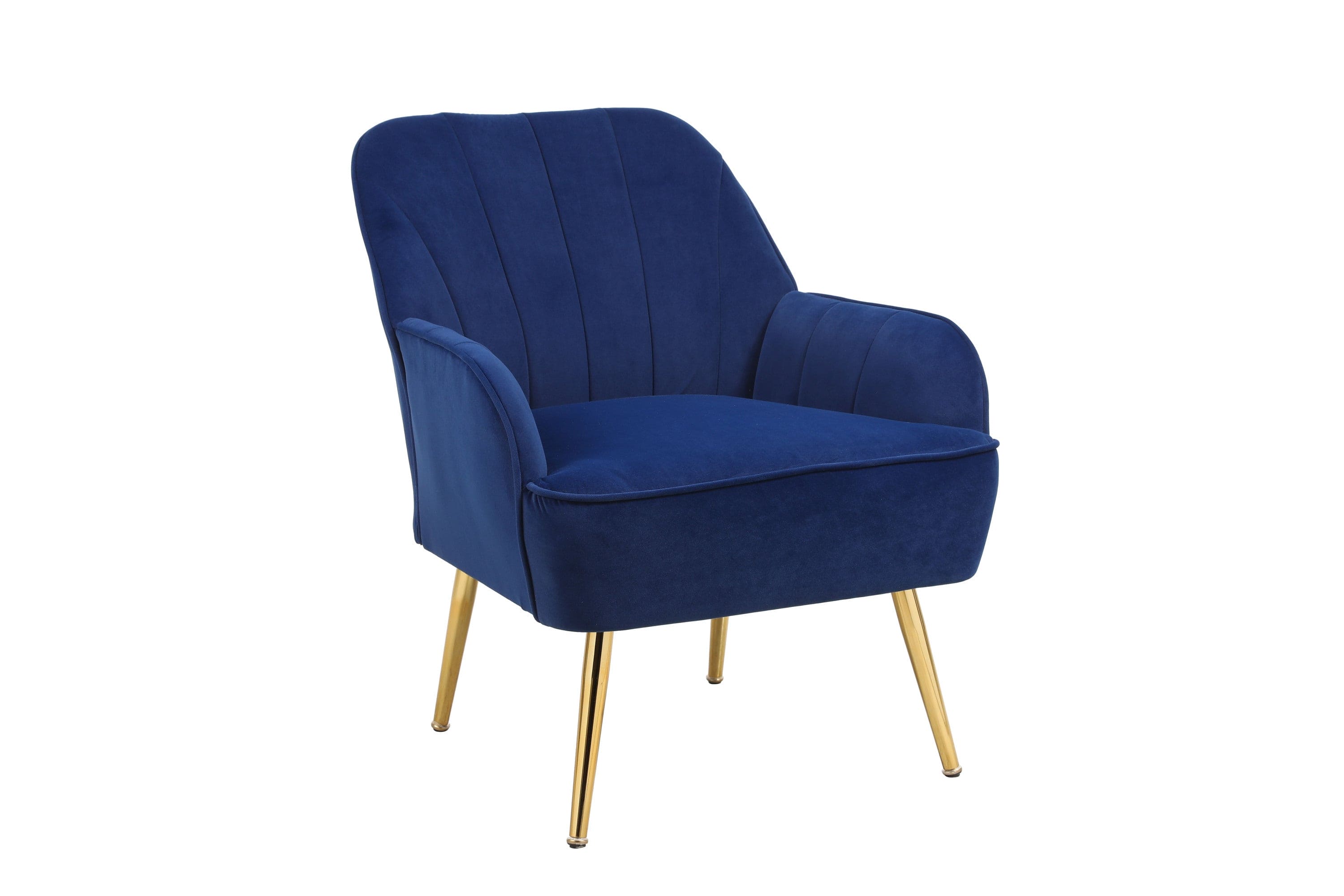 Modern Mid Century Chair velvet  Sherpa Armchair for Living Room Bedroom Office Easy Assemble(NAVY)