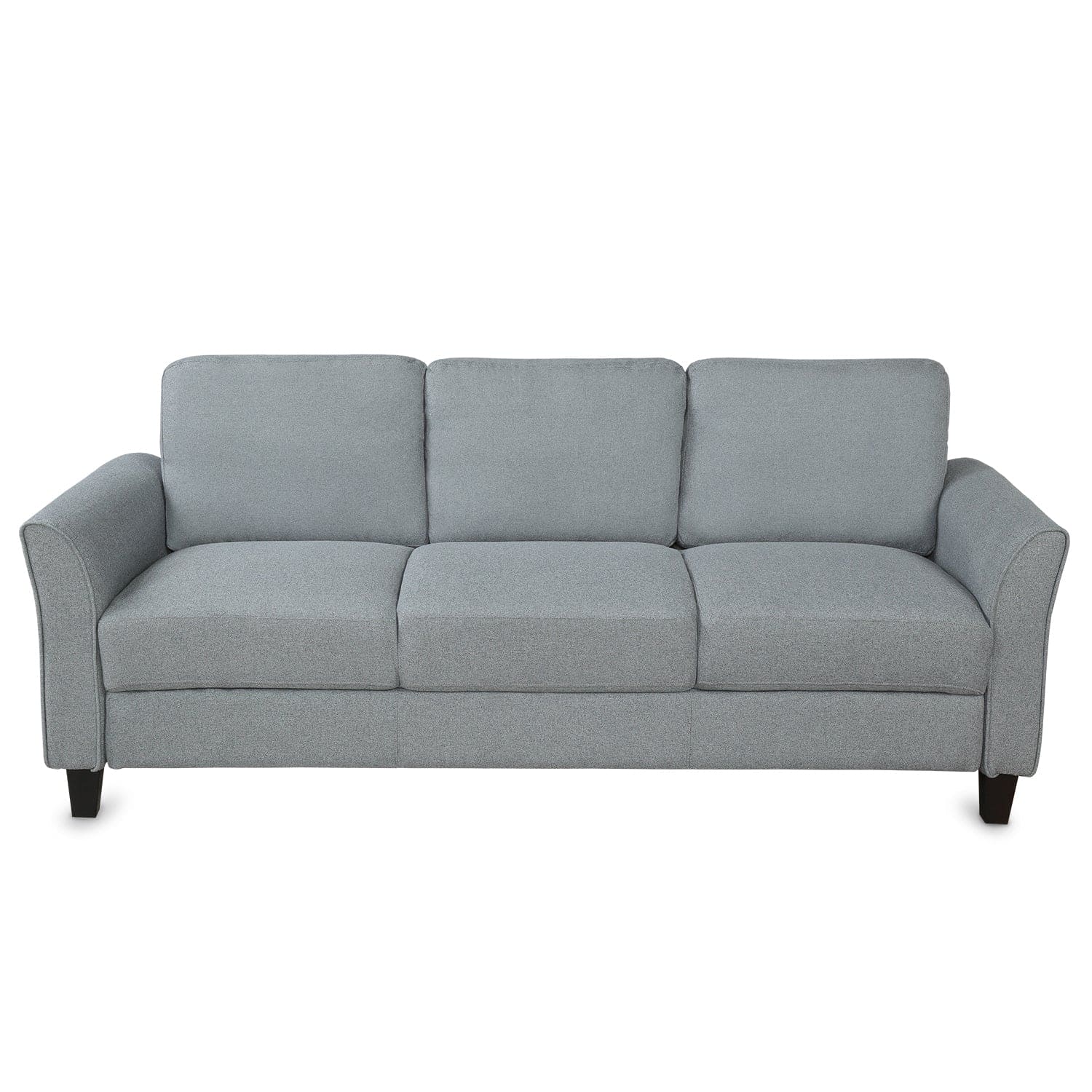 3-Seat Sofa Living Room Linen Fabric Sofa (Gray)