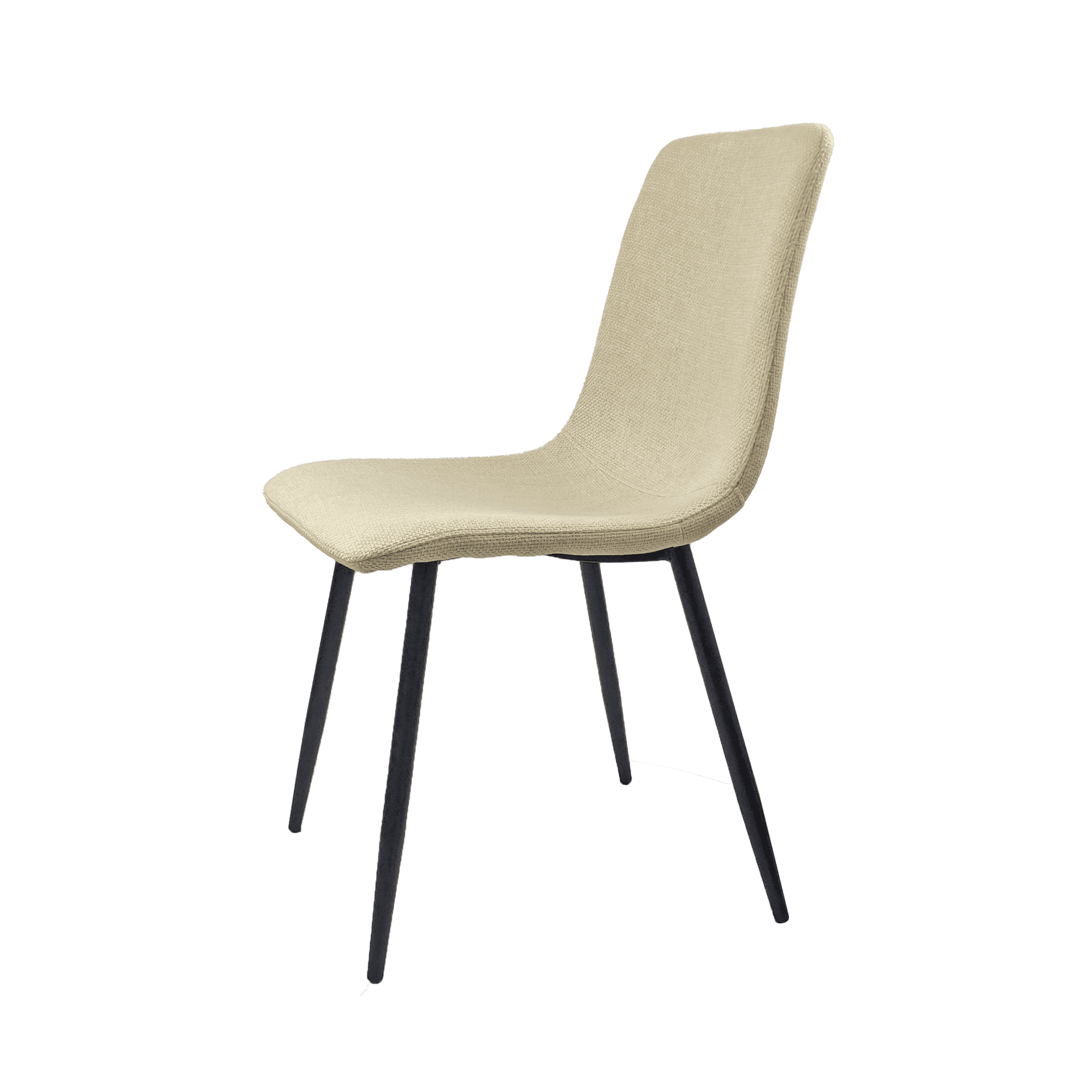 Dining Chairs Set of 4,Modern Kitchen Dining Room Chairs,Upholstered Dining Accent Chairs in linen Cushion Seat and Sturdy Black Metal Legs .Fabric dining chairs (Beige)