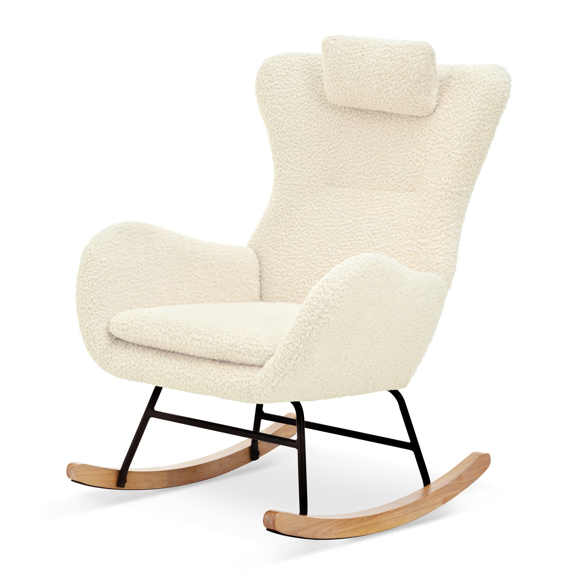 Rocking Chair - with rubber leg and cashmere fabric, suitable for living room and bedroom