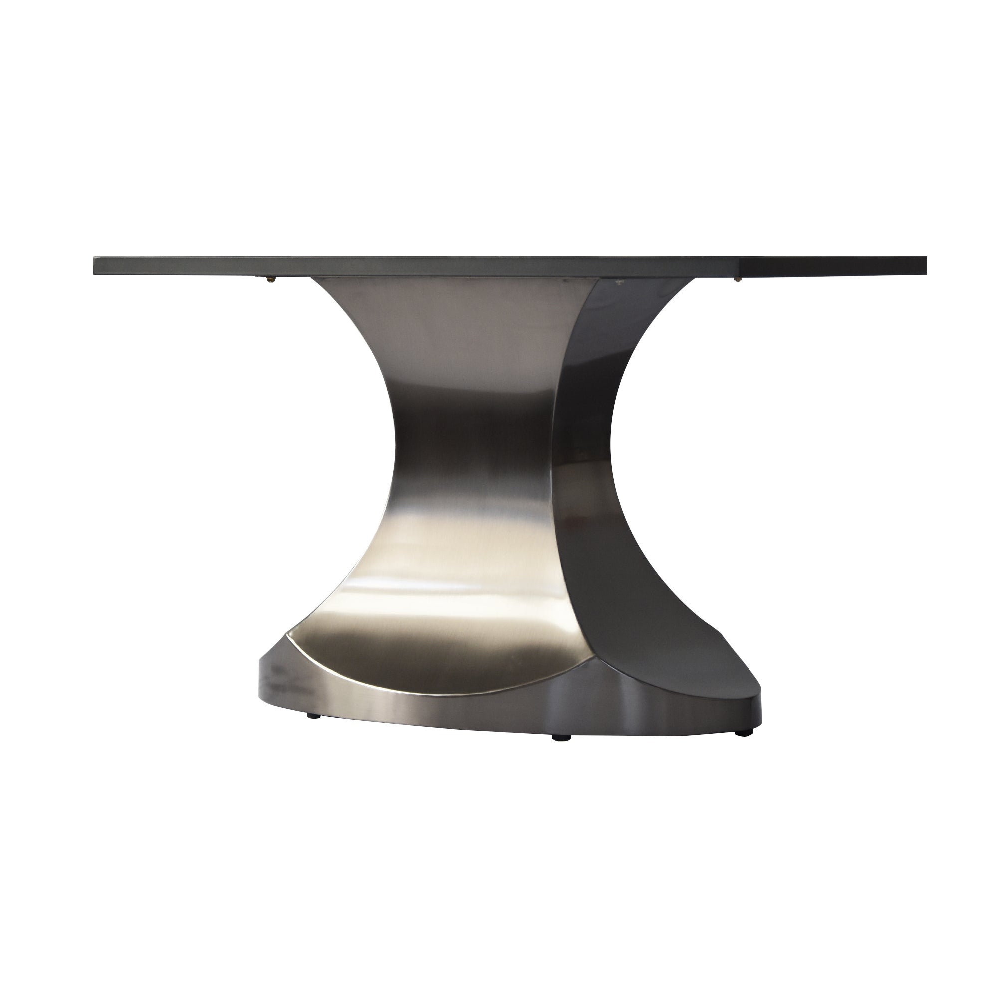 63 "modern artificial stone white panel gray stainless steel curved legs-can accommodate 6-8 people