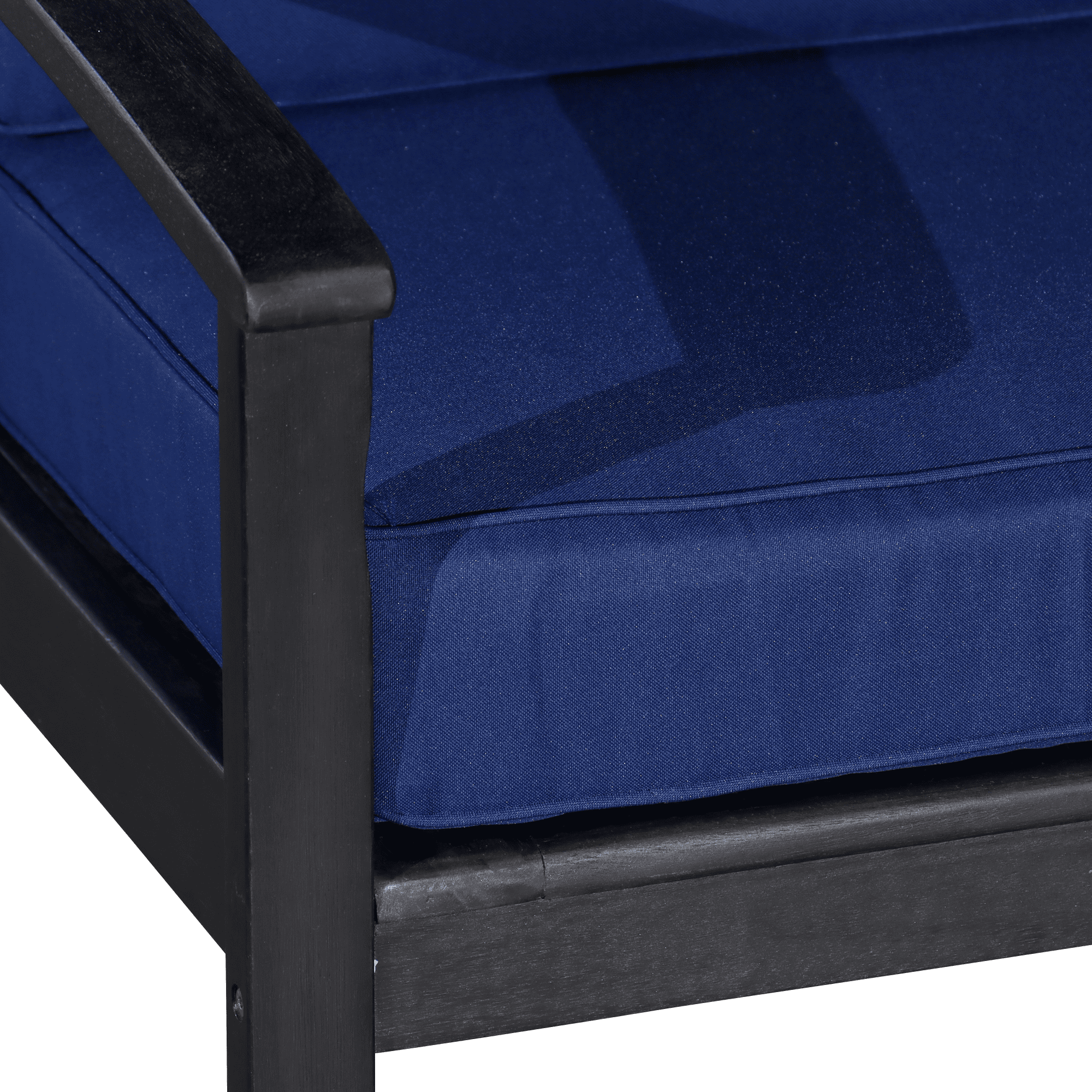 Deep Seat Eucalyptus Chair, Espresso Finish, Navy Cushions