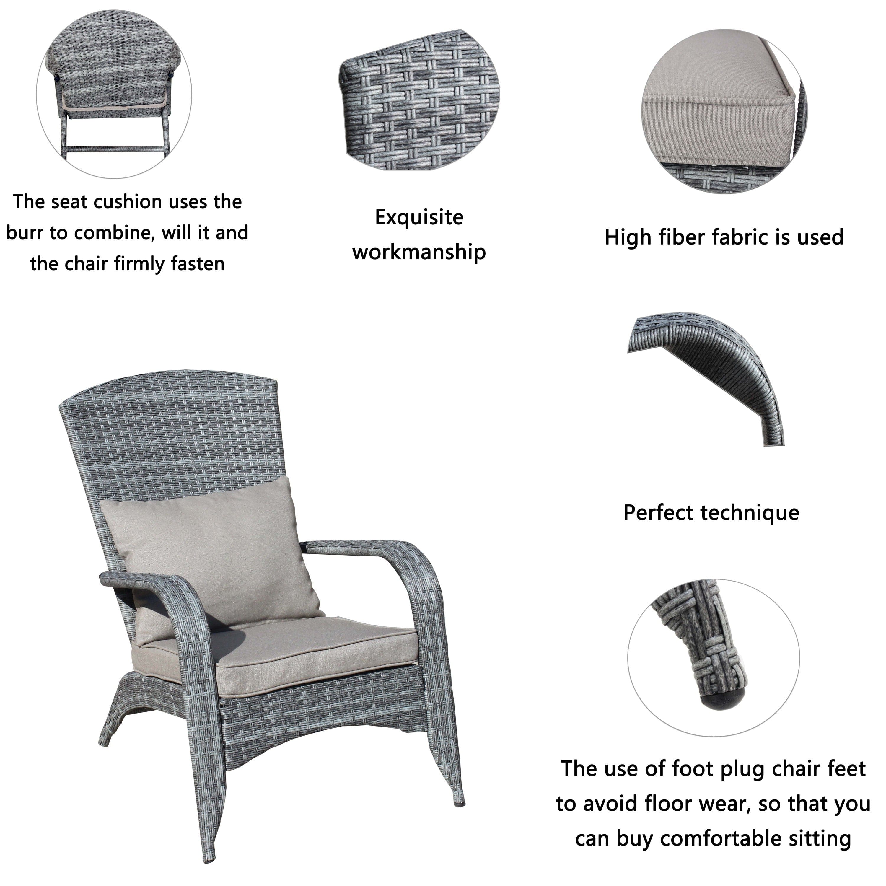 Patio Chair with Cushions( Grey Cushion)