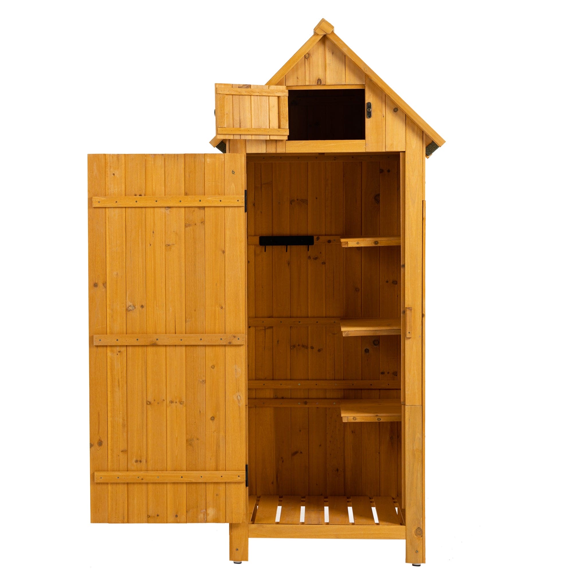 30.3"L X 21.3"W X 70.5"H Outdoor Storage Cabinet Tool Shed Wooden Garden Shed  Natural