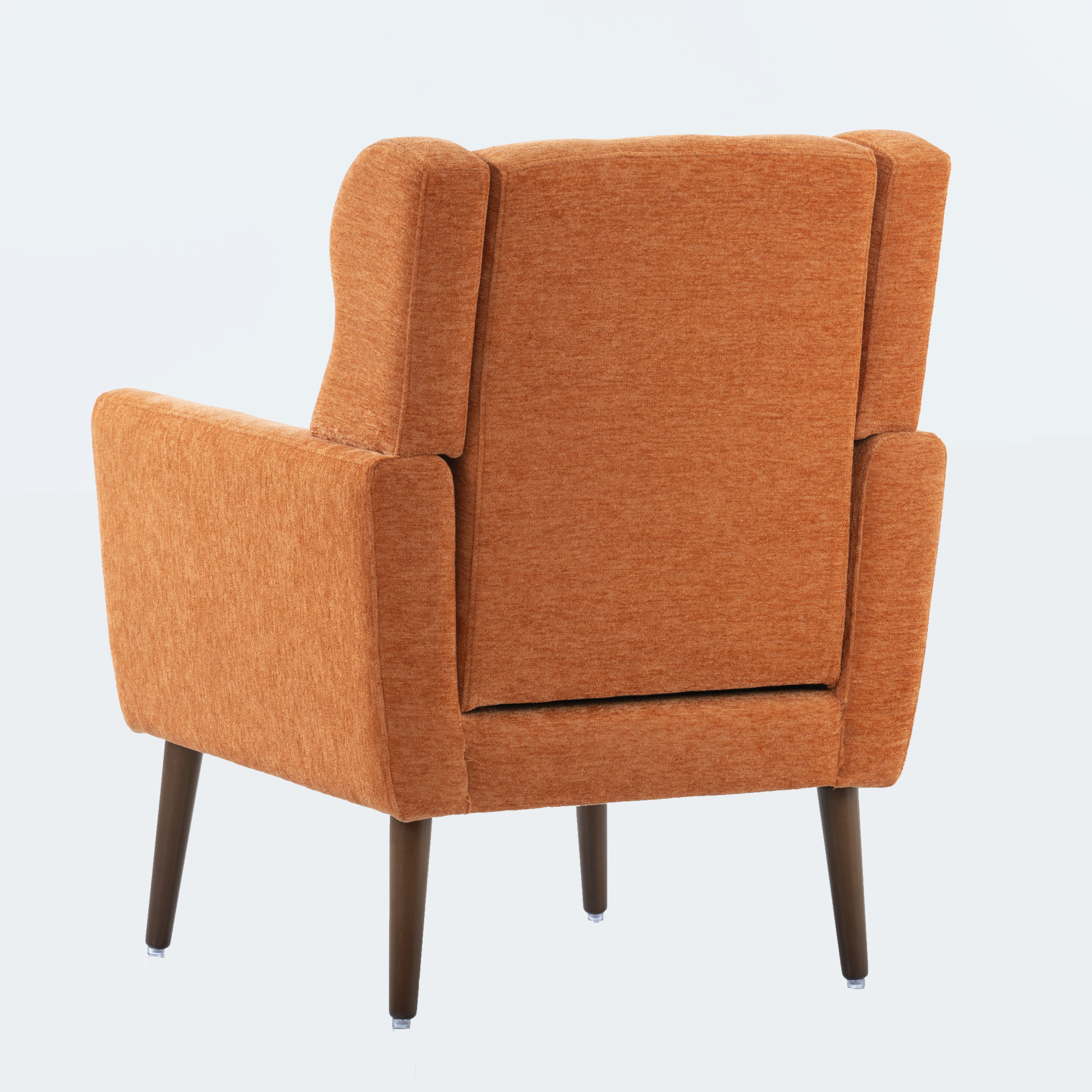 Modern Accent Chair Upholstered Foam Filled Living Room Chairs Comfy Reading Chair Mid Century Modern Chair with Chenille Fabric Lounge Arm Chairs Armchair for Living Room Bedroom (Orange)