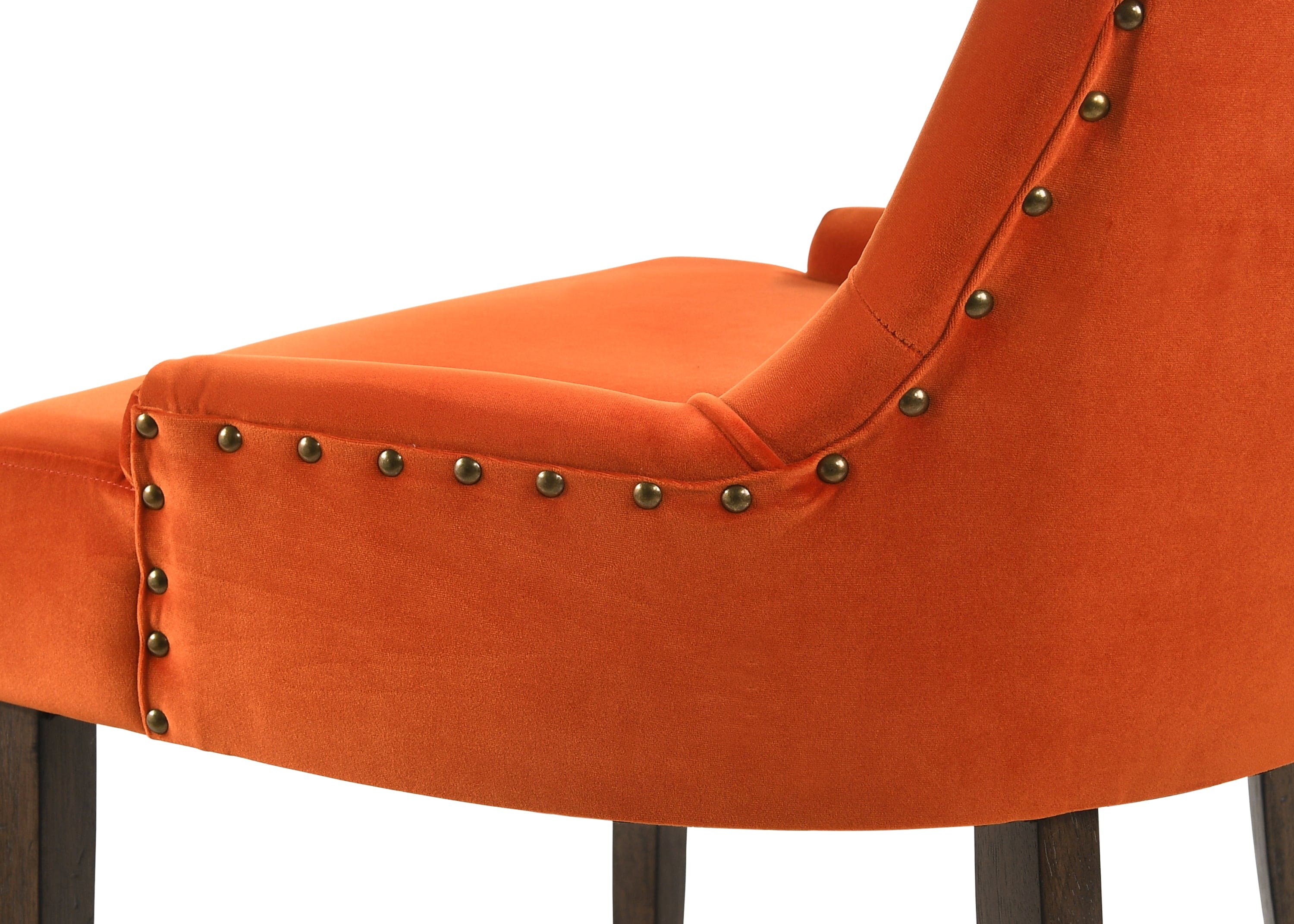 ACME Farren Side Chair, Orange Velvet & Espresso Finish 77164