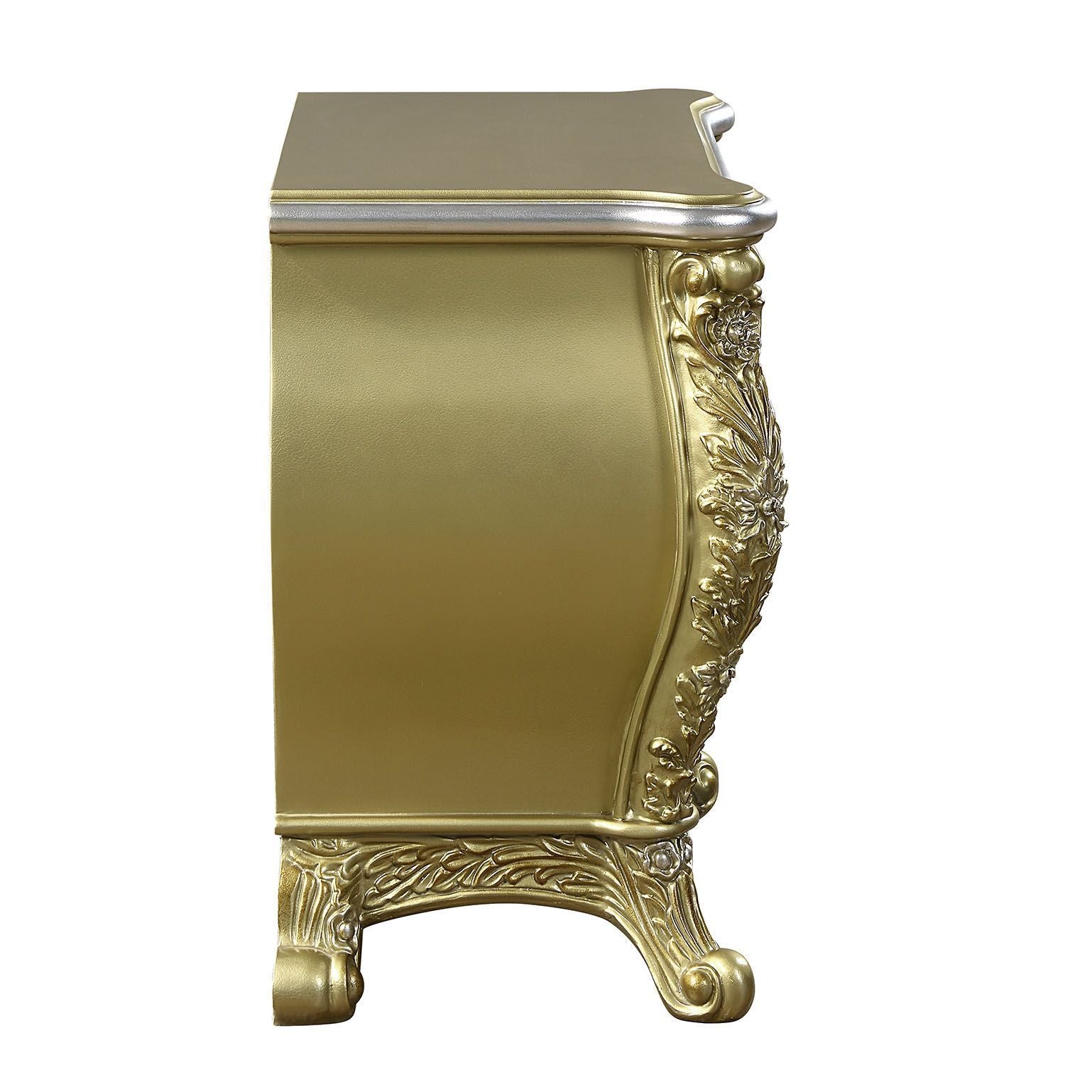 ACME Cabriole NIGHTSTAND Gold Finish BD01464