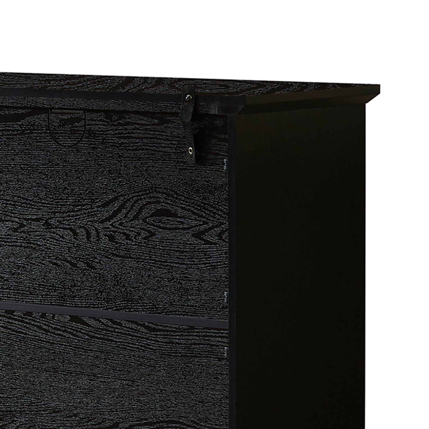 53" TV Console/Storage Buffet Cabinet/Sideboard, Black- Wood Grain Finish