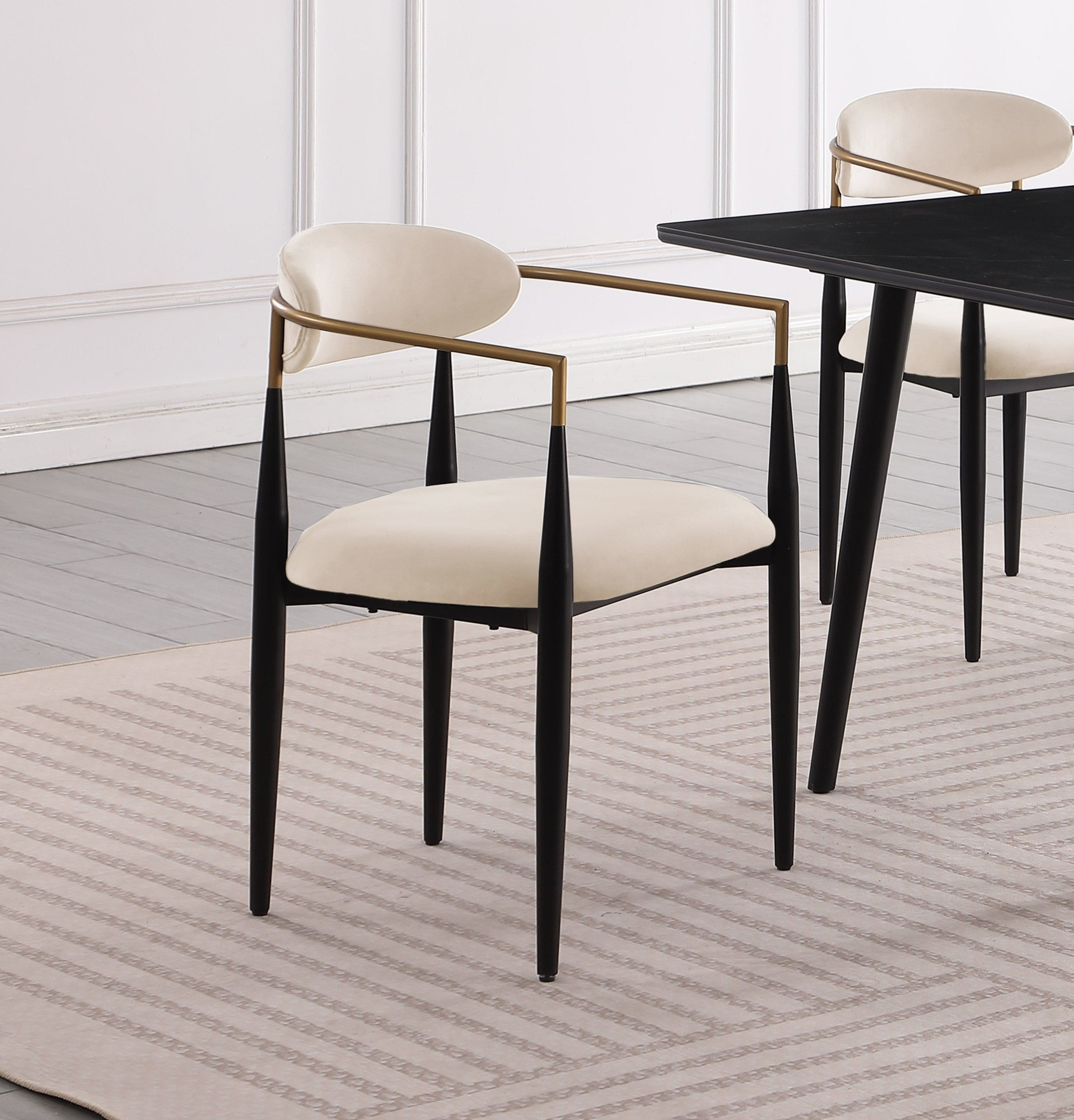 Modern Contemporary 5pc Dining Set Black Sintered Stone Table and Taupe Chairs Fabric Upholstered Stylish Furniture