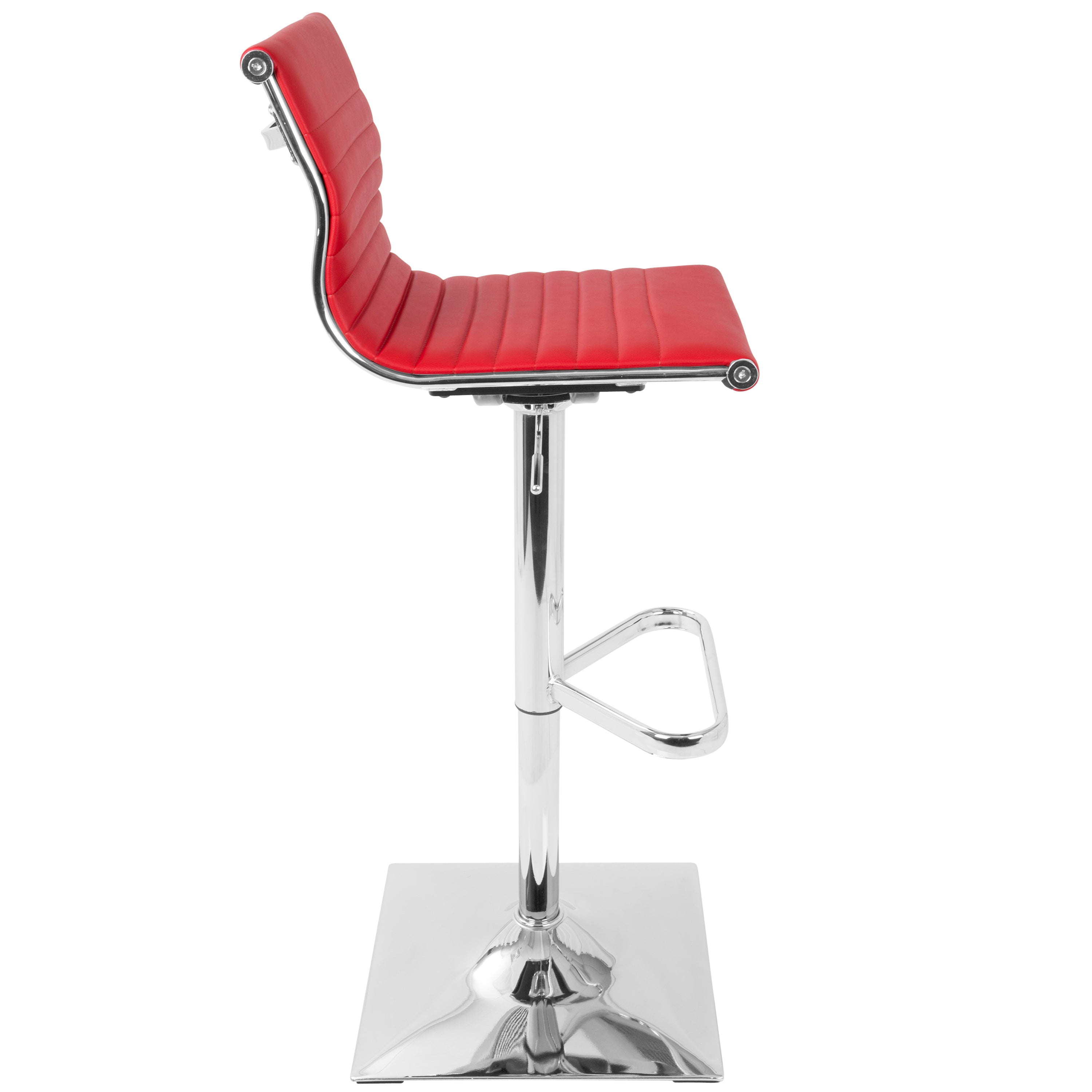 Masters Contemporary Adjustable Barstool with Swivel in Red Faux Leather by LumiSource