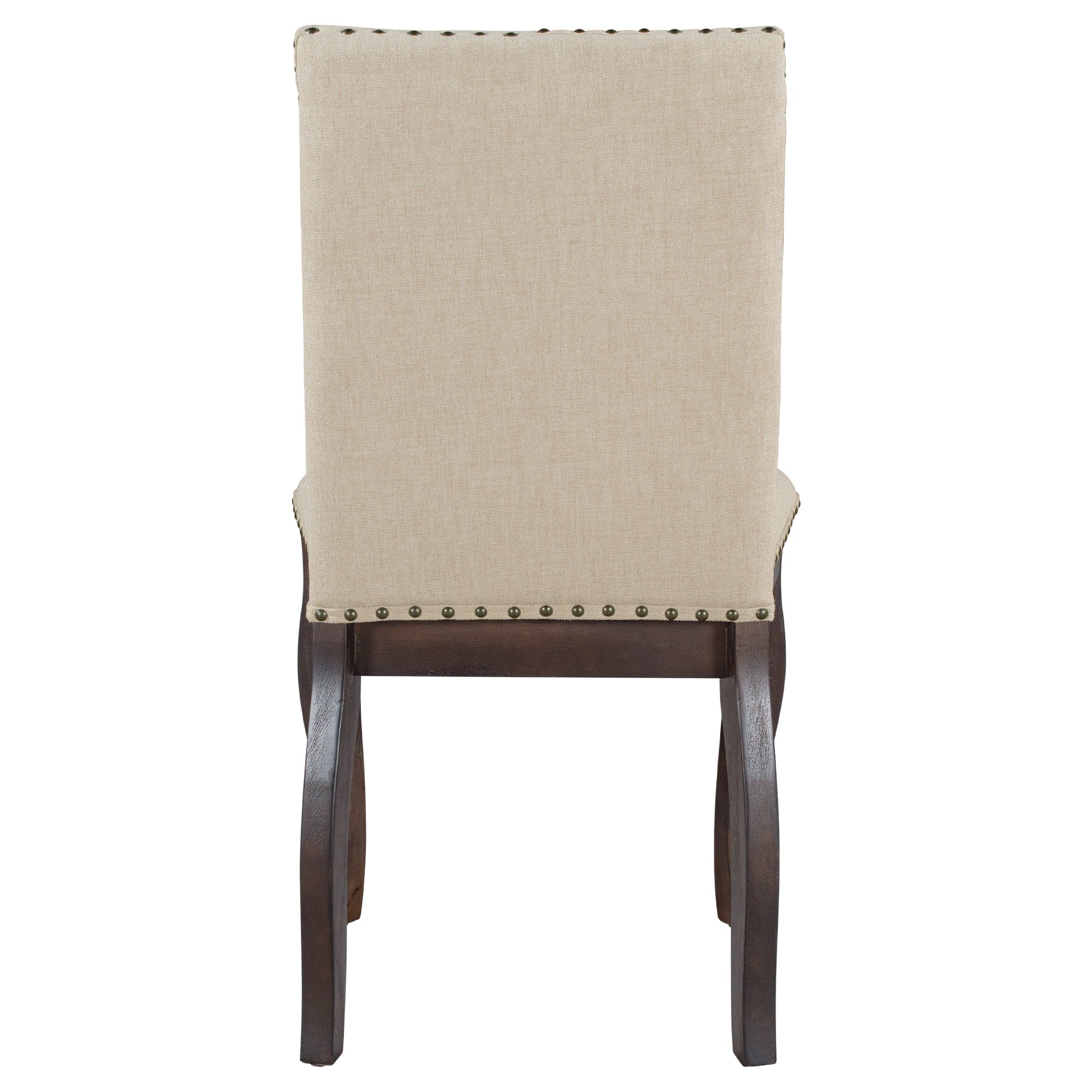 TREXM Set of 4 Dining chairs Wood Upholstered Fabirc Dining Room Chairs with Nailhead (Espresso)