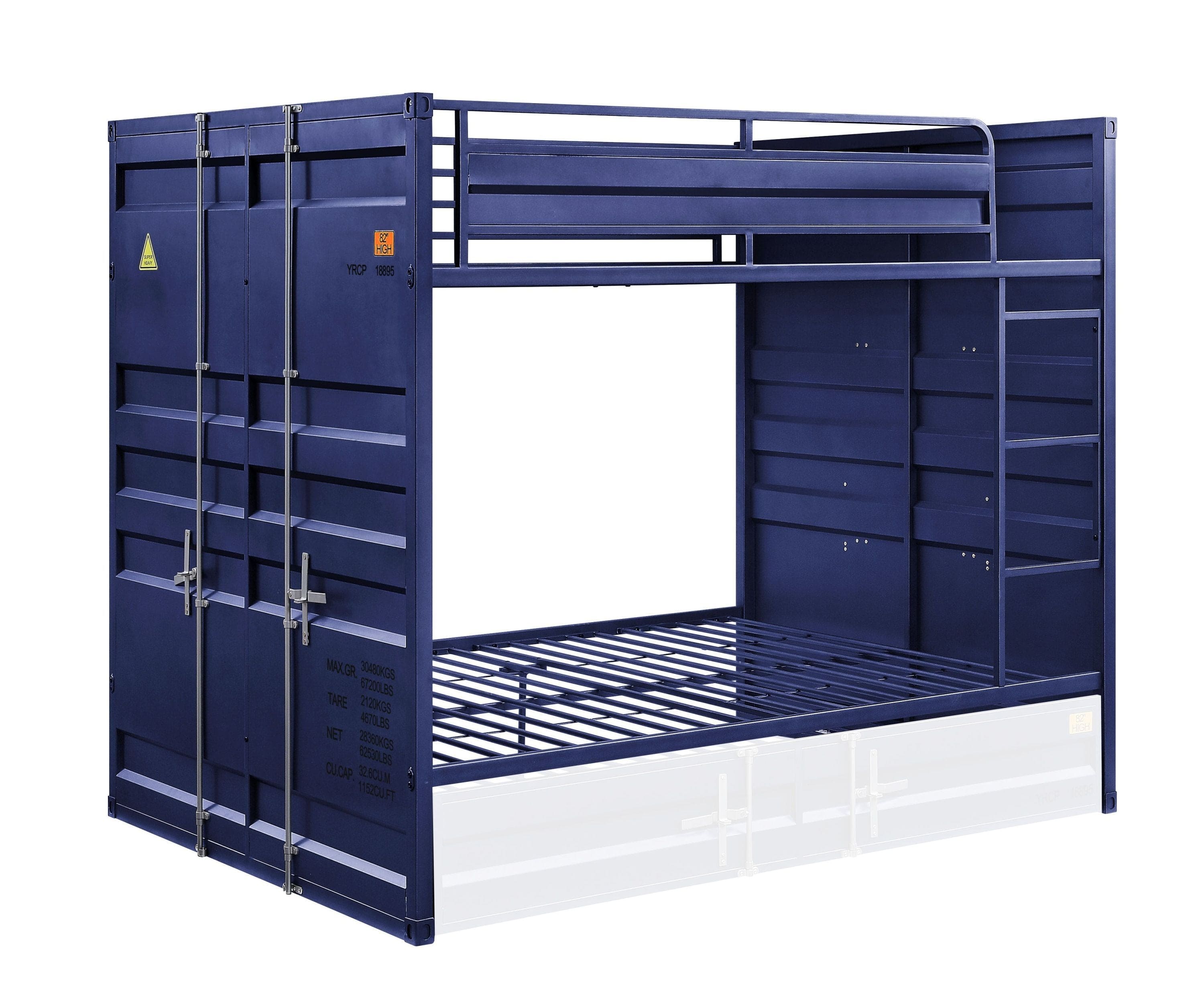 ACME Cargo Bunk Bed (Full/Full), Blue (1Set/2Ctn) 37905