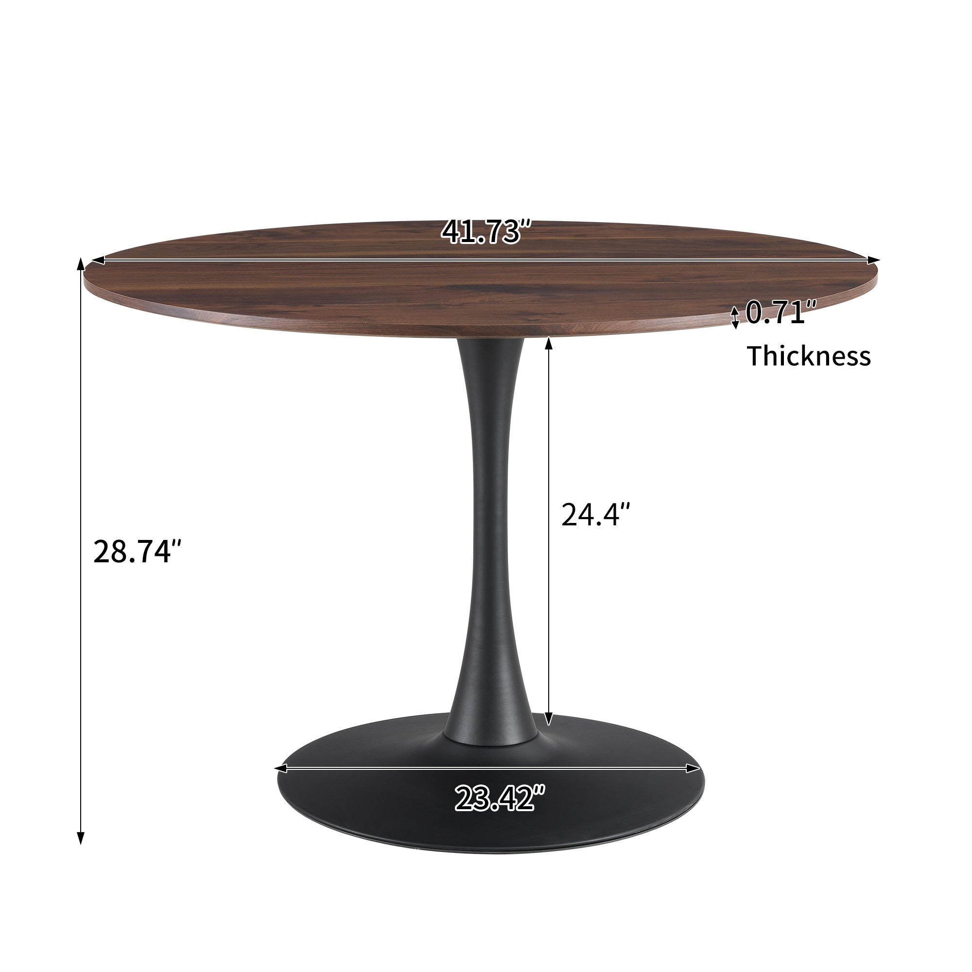 TULIP DINING TABLE ,Dia. 106cm ROUND, Nature Wood, 1pc per ctn