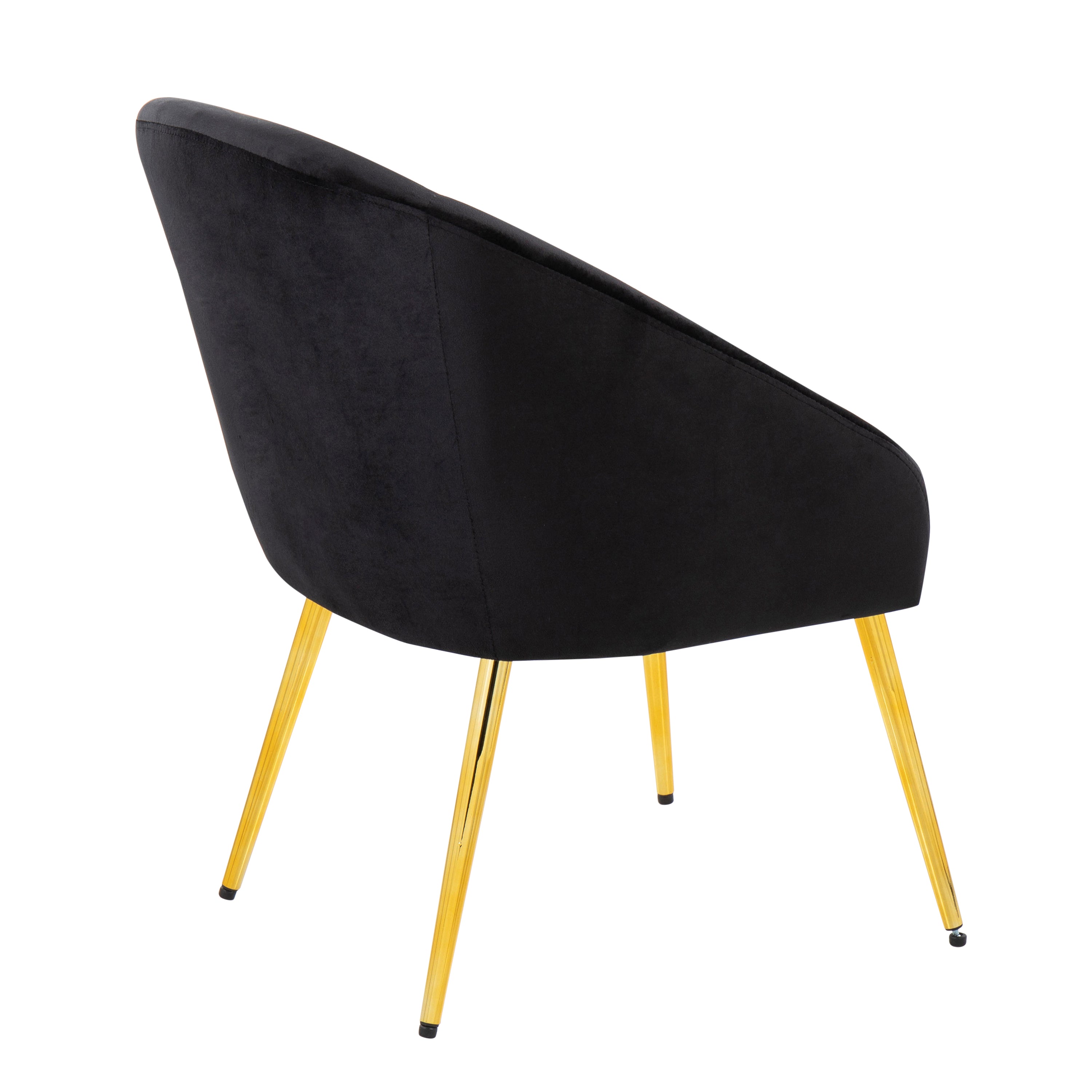 Shiraz Contemporary/Glam Chair in Gold Metal and Black Velvet by LumiSource