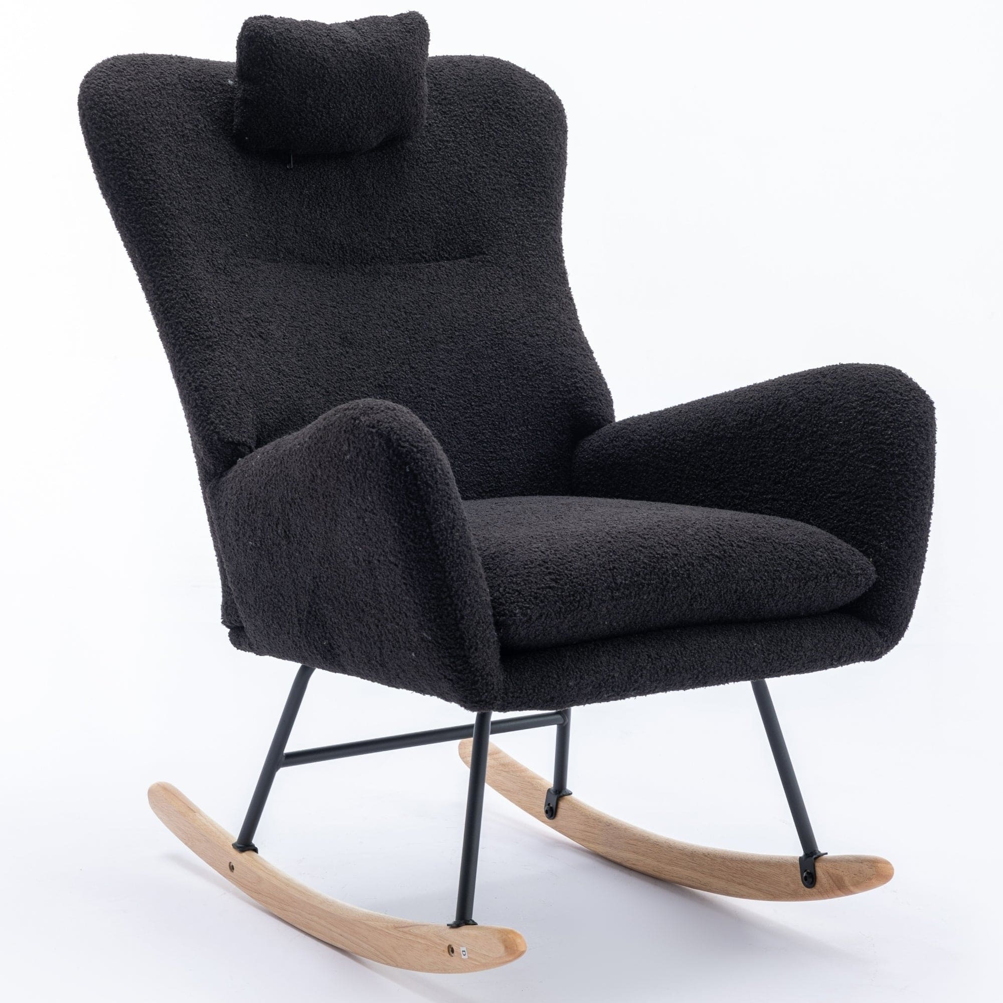 35.5 inch Rocking Chair with Pocket, (black)