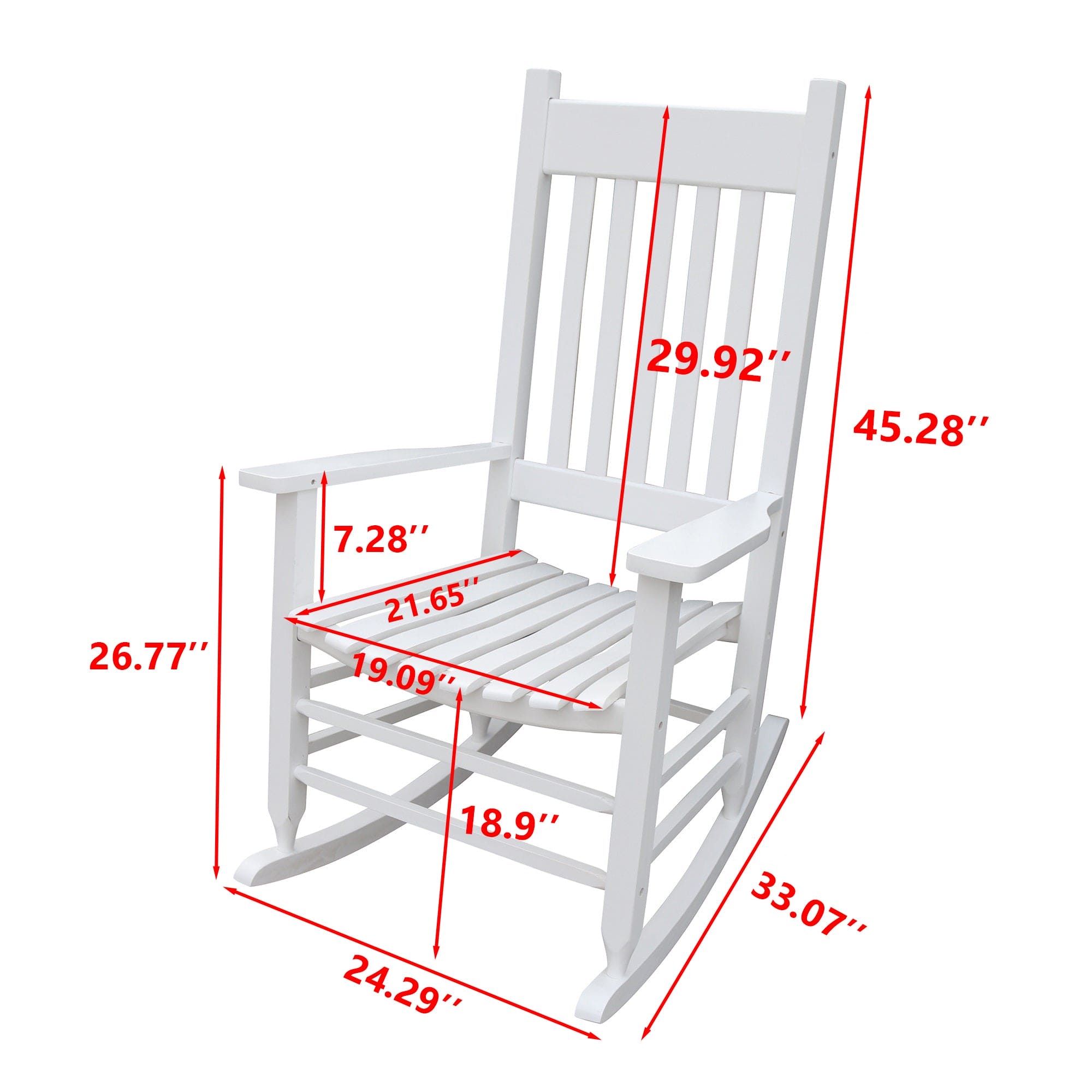 wooden porch rocker chair  WHITE