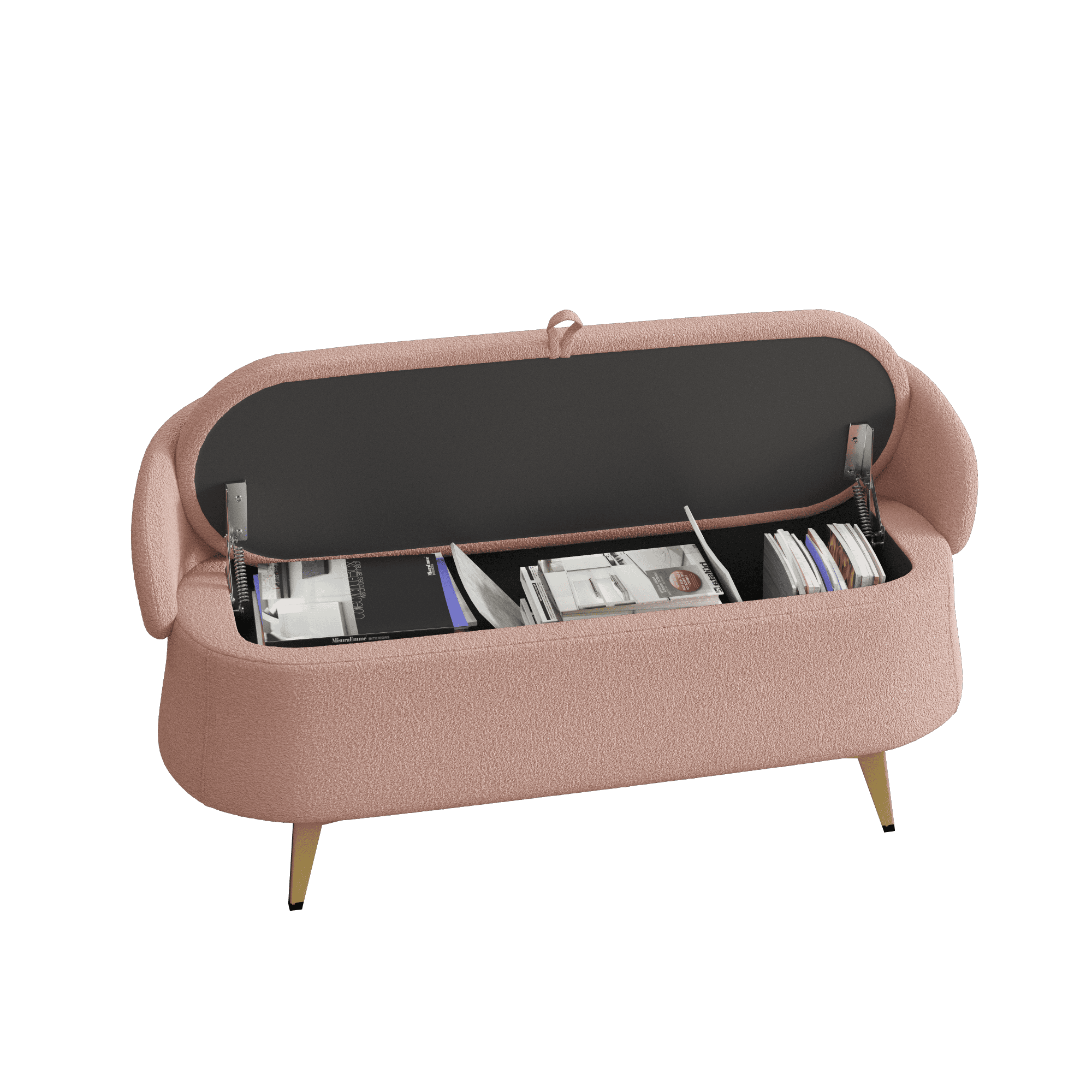 50 inchesMulti-functional long rectangular bed end storage sofa stool teddy fleece