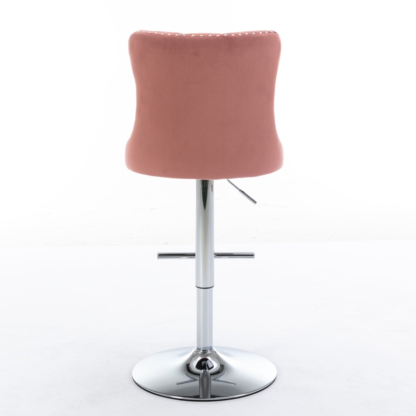 Swivel Velvet Barstools Pink Set of 2