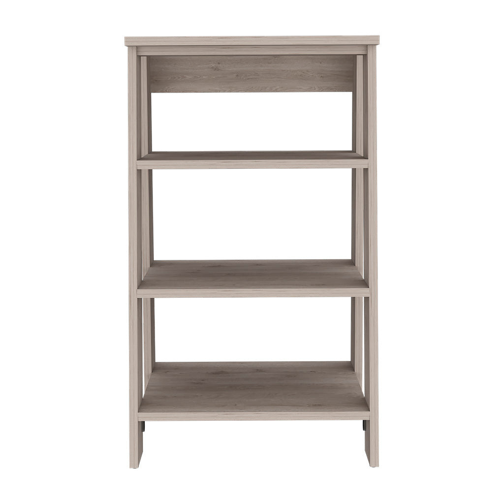 Linen Cabinet Jenne, Four Open Shelves, Light Gray Finish